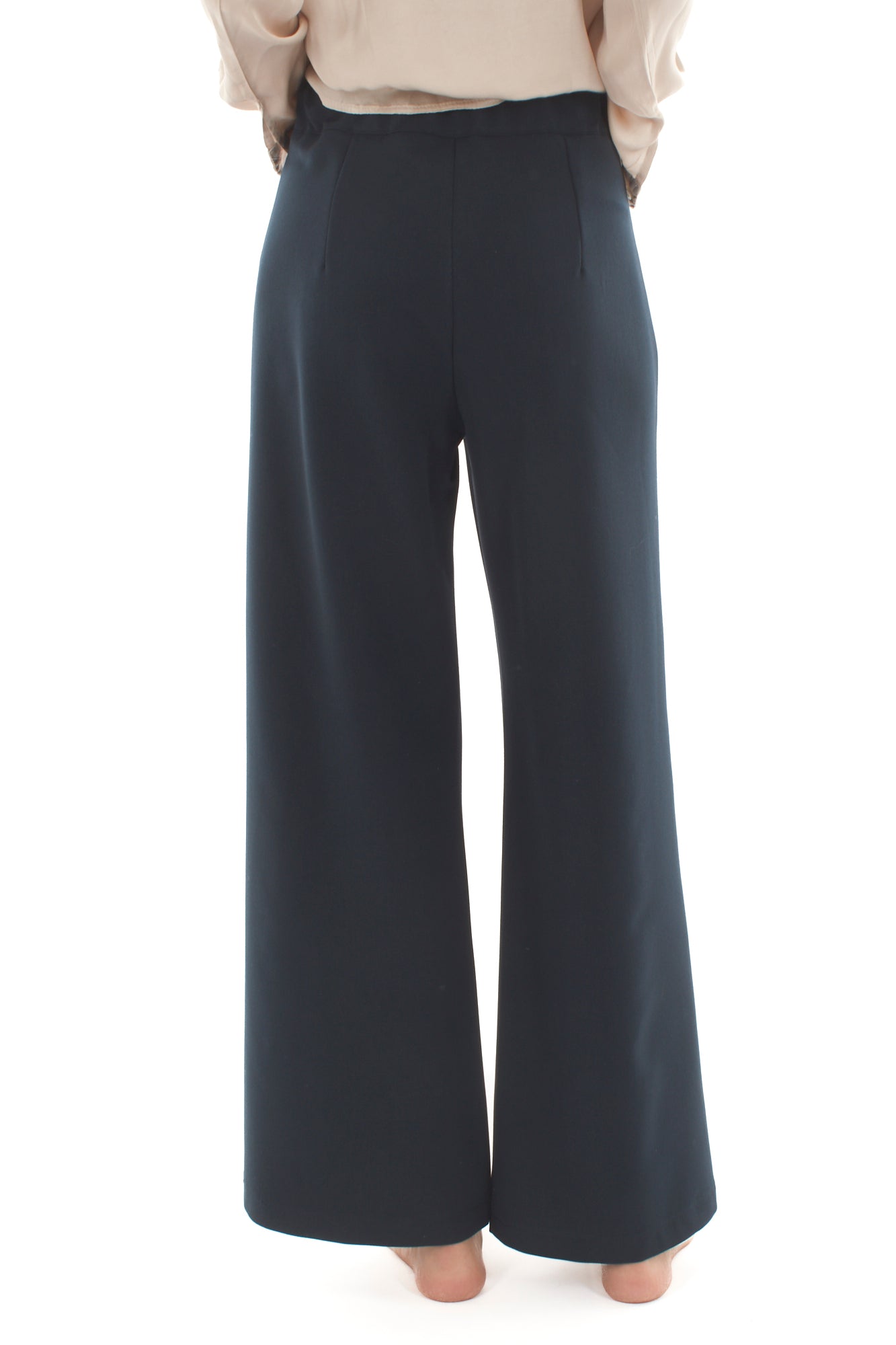 Pantalone palazzo con zip laterale Metoo - Blu