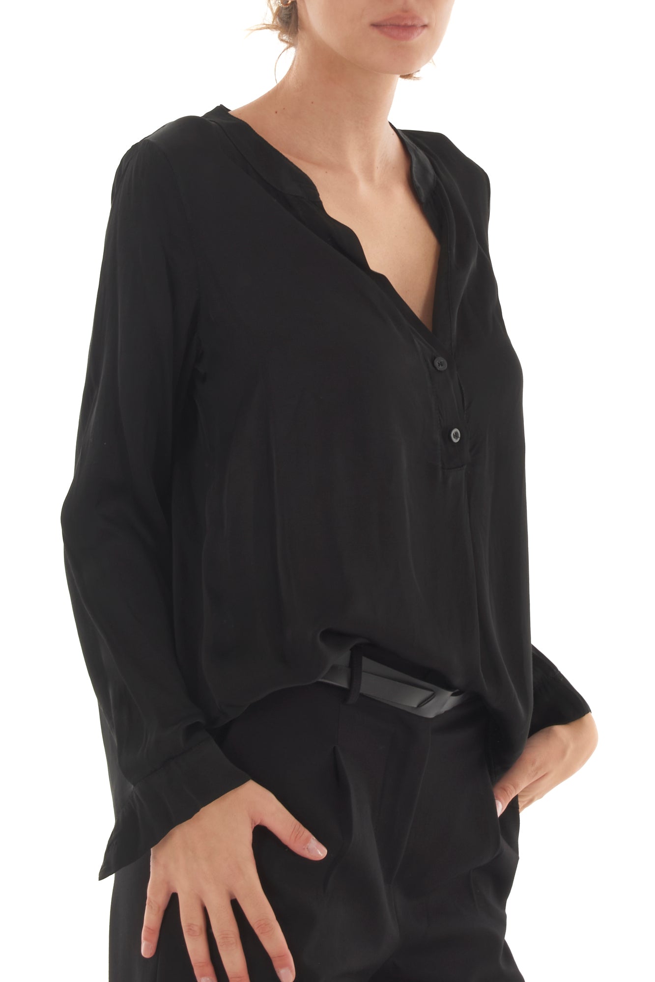 Blusa alla coreana Metoo - Nero