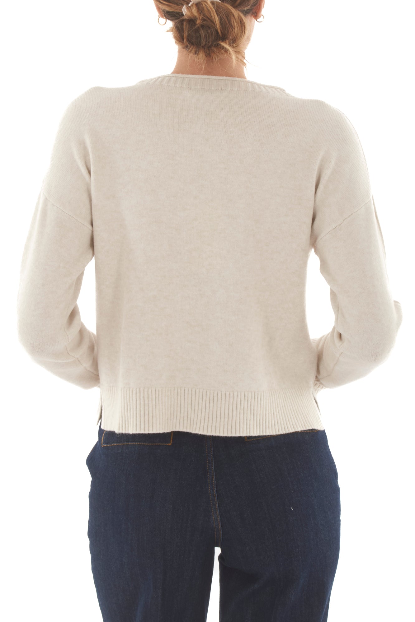 Maglione con spacchetti Metoo - Burro