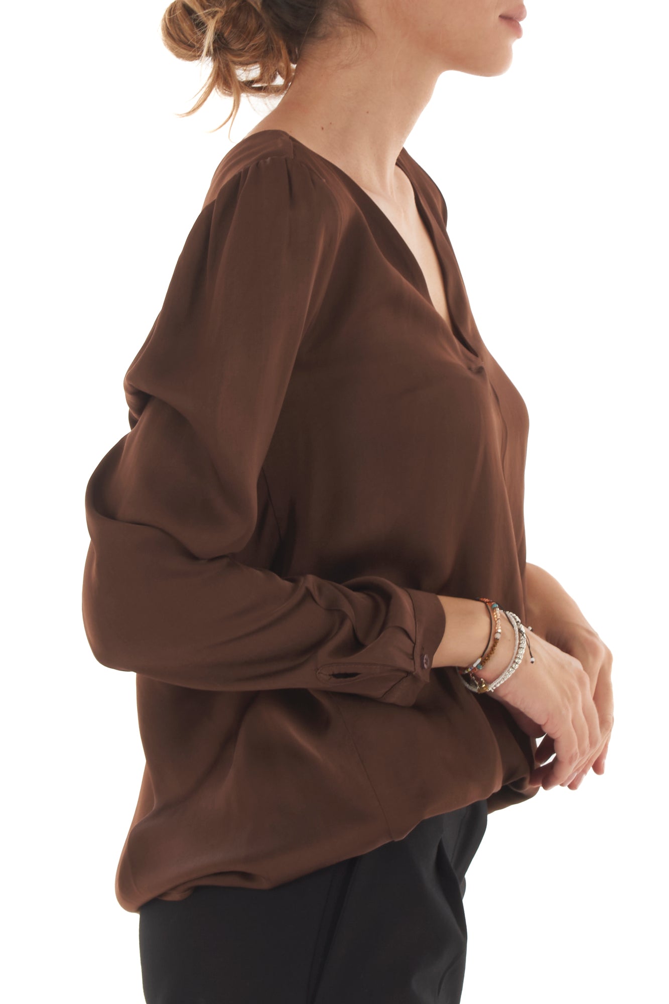 Blusa a v Metoo - Tabacco