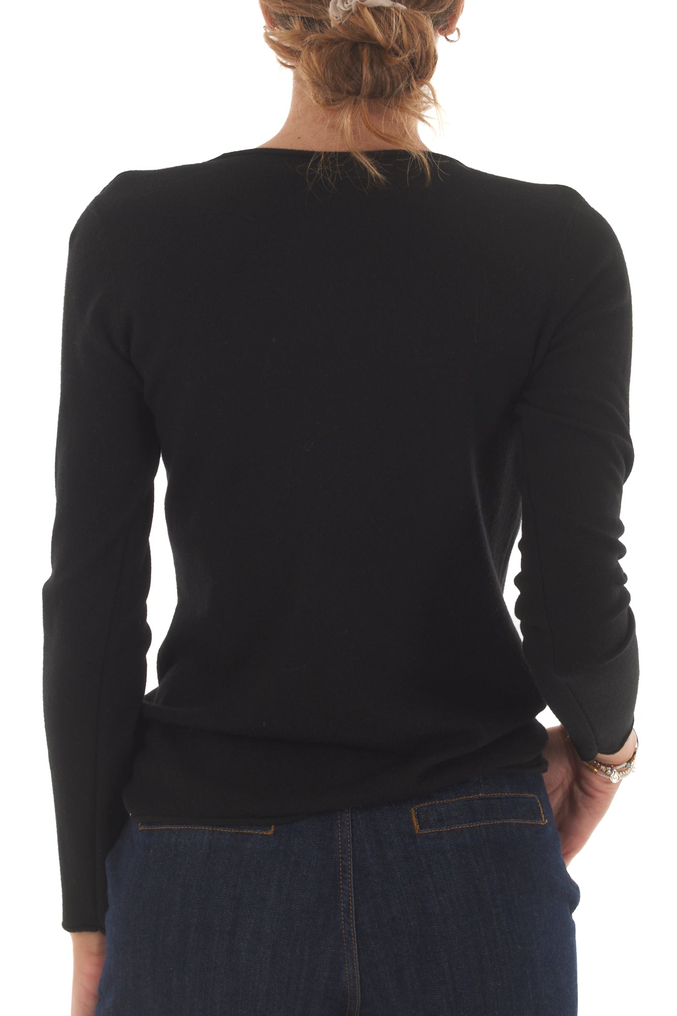 Maglia con collo a barca Metoo - Nero