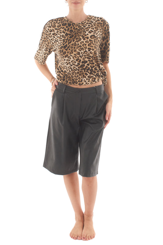 T-shirt leopardata con banda Motel - Unica