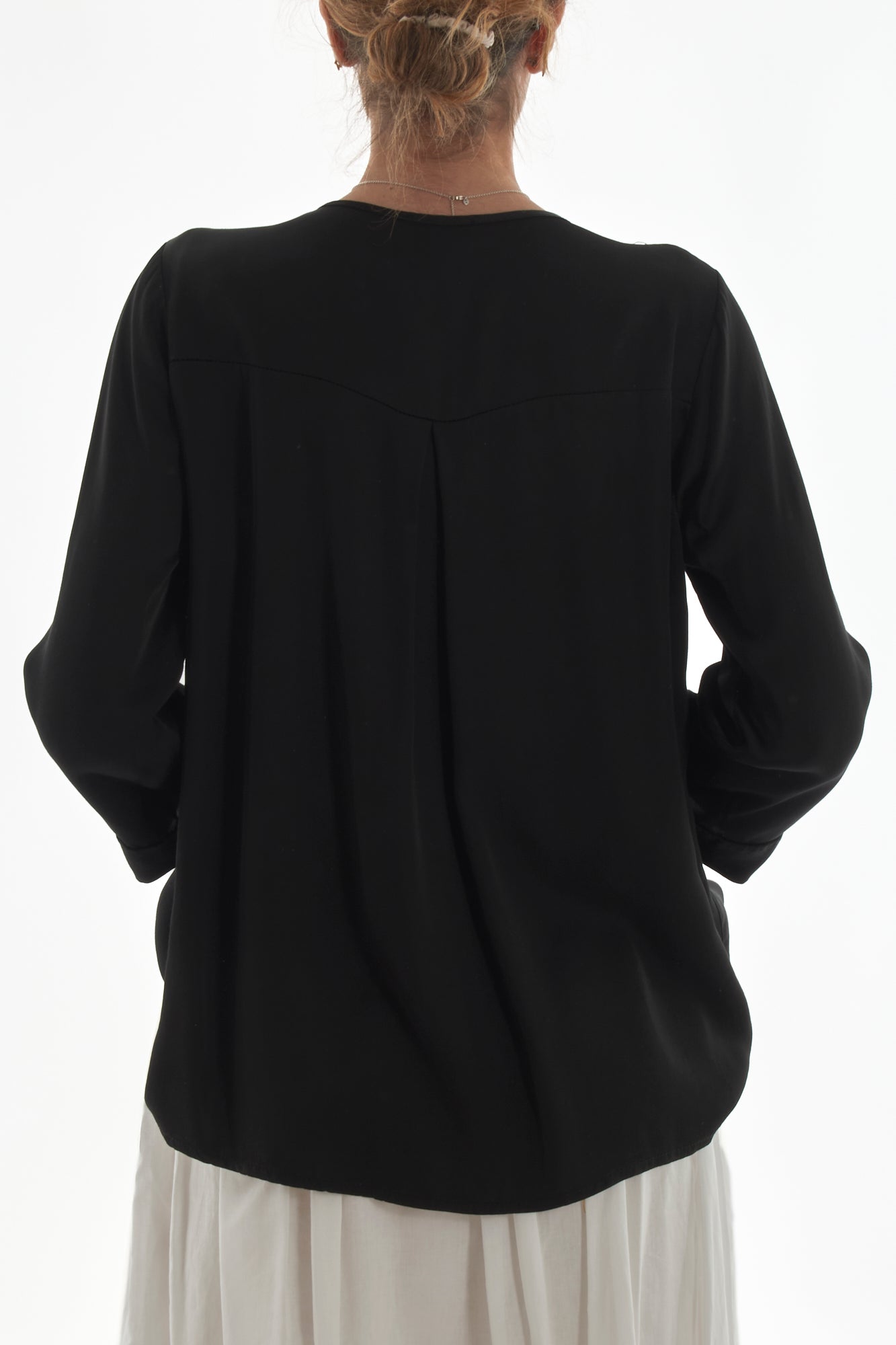 Blusa a v manica lunga da Donna Motel - Nero