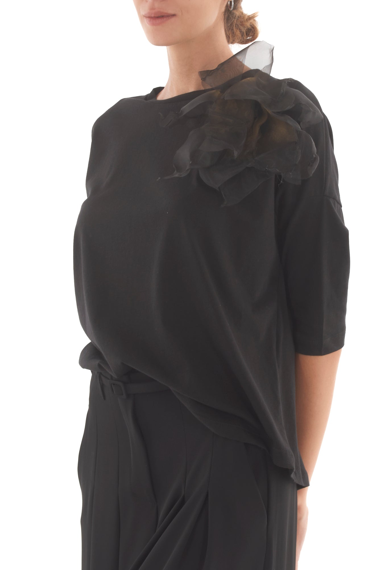 T-shirt con spilla Souvenir - Nero