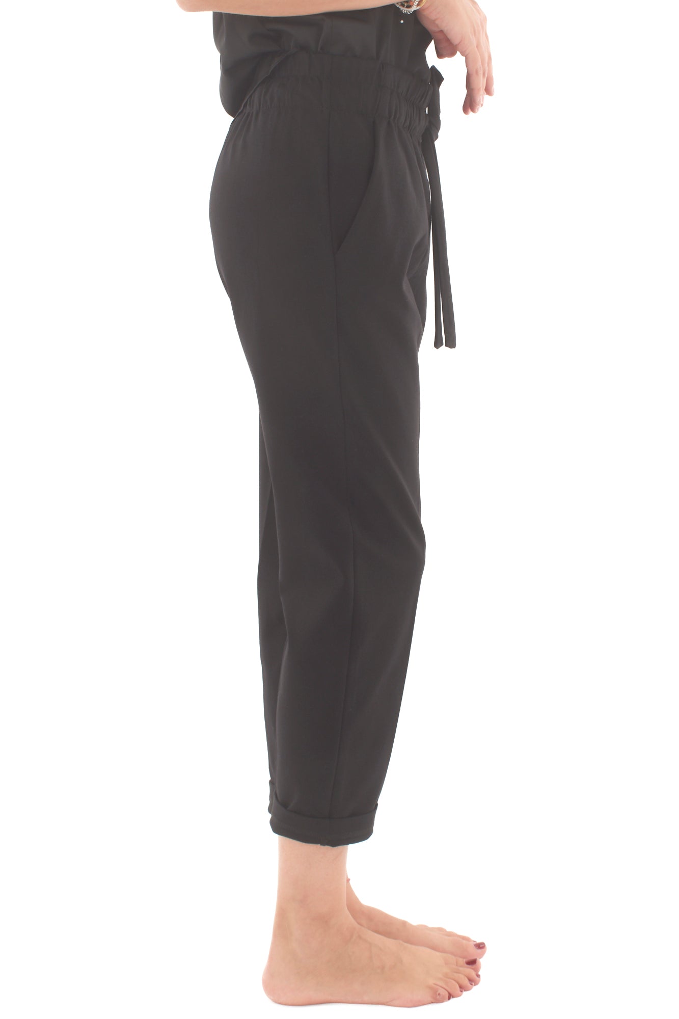 Pantalone con risvolto Souvenir - Nero