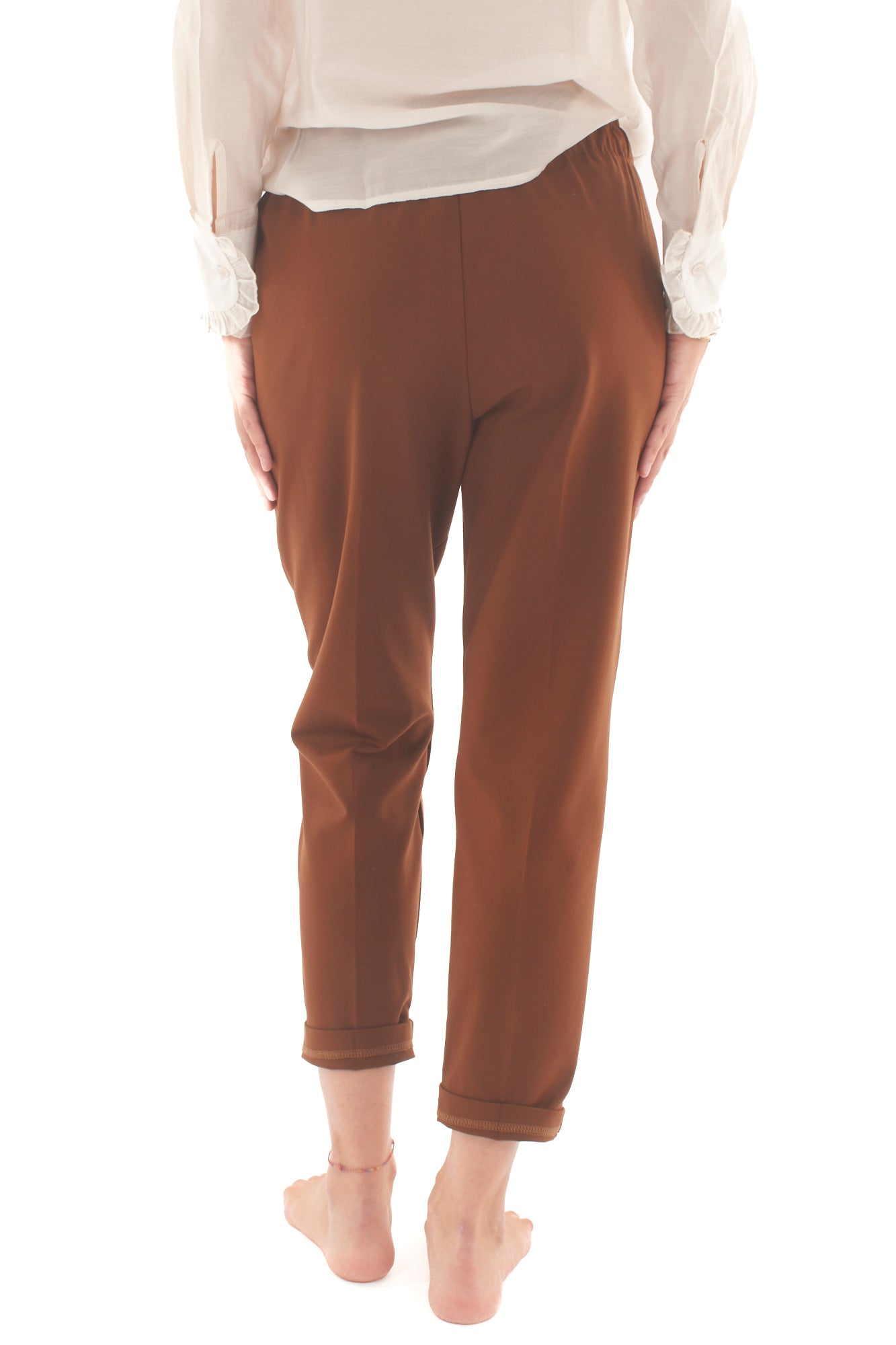 Pantalone con risvolto Souvenir - Tabacco
