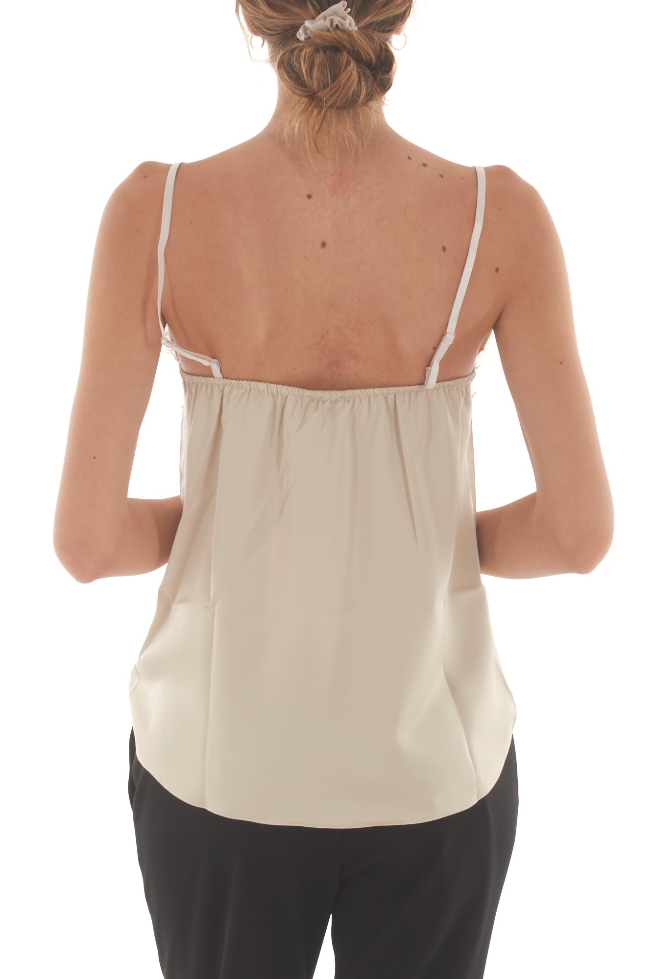 Canottiera con pizzo Susy mix - Burro