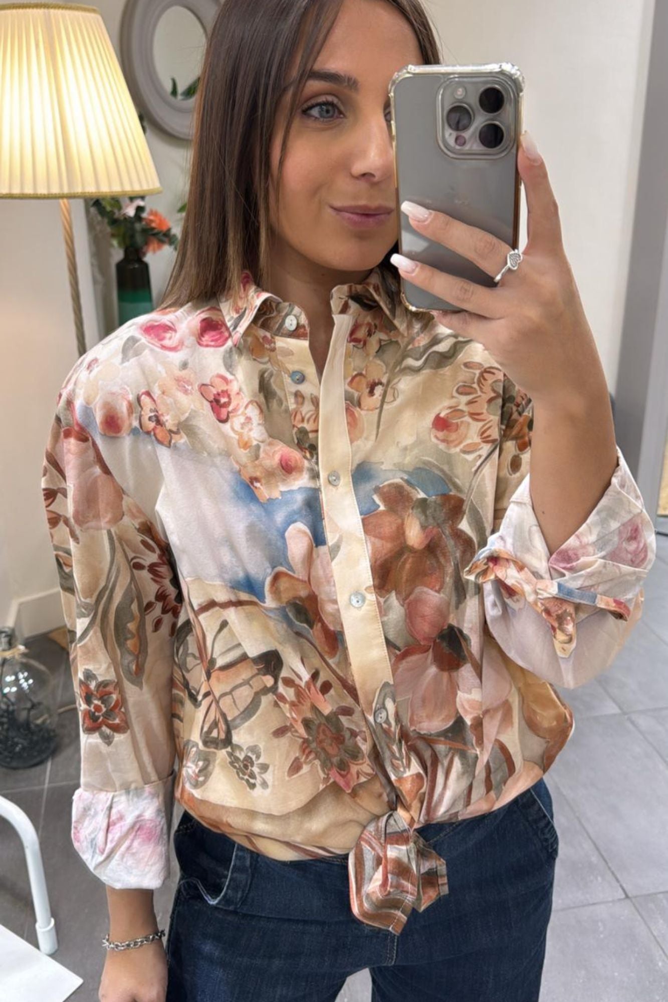 MOTEL Camicia Stampata Motel Sabbia Unica