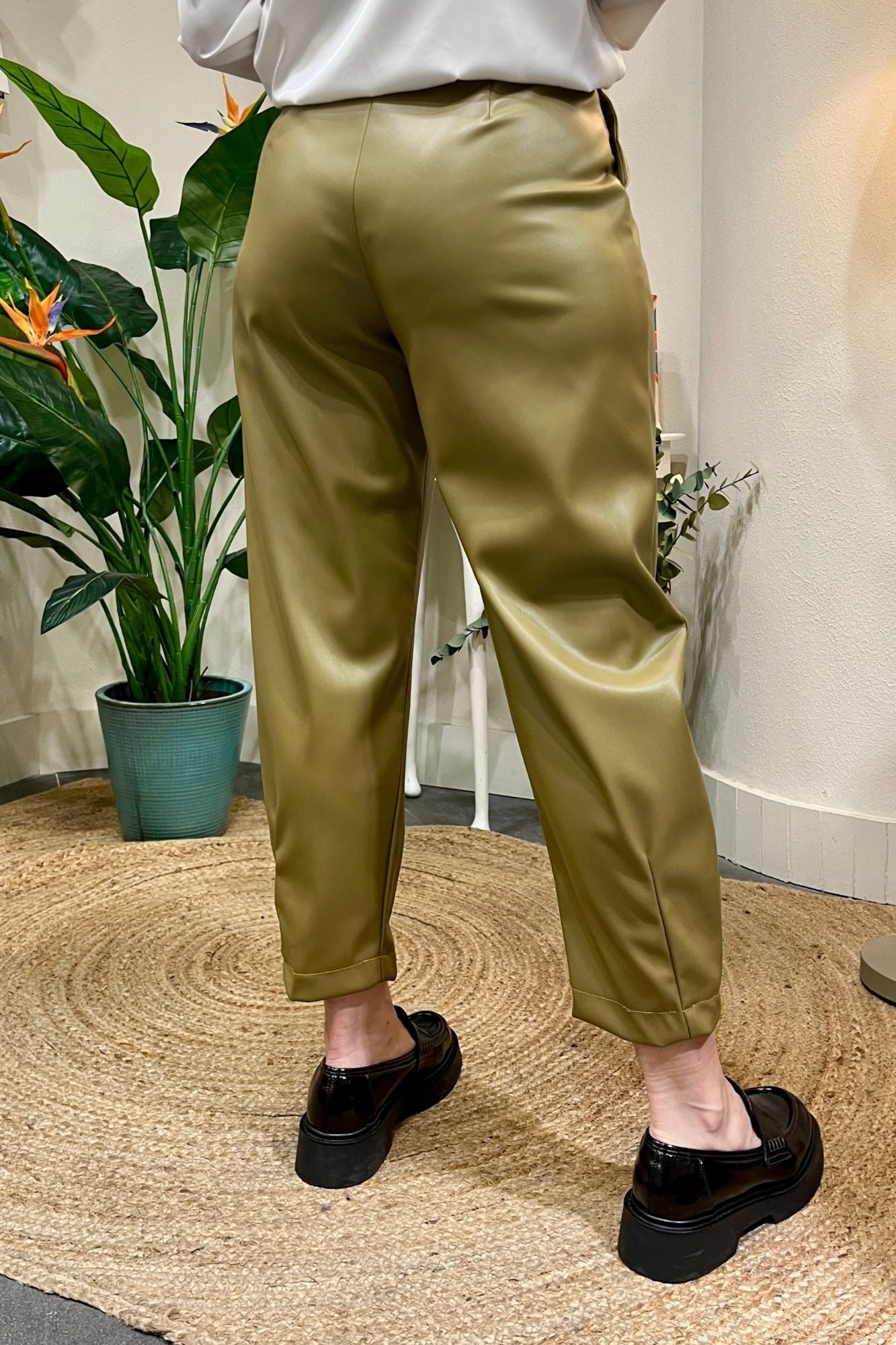 DIXIE Pantalone ecopelle Dixie Olio