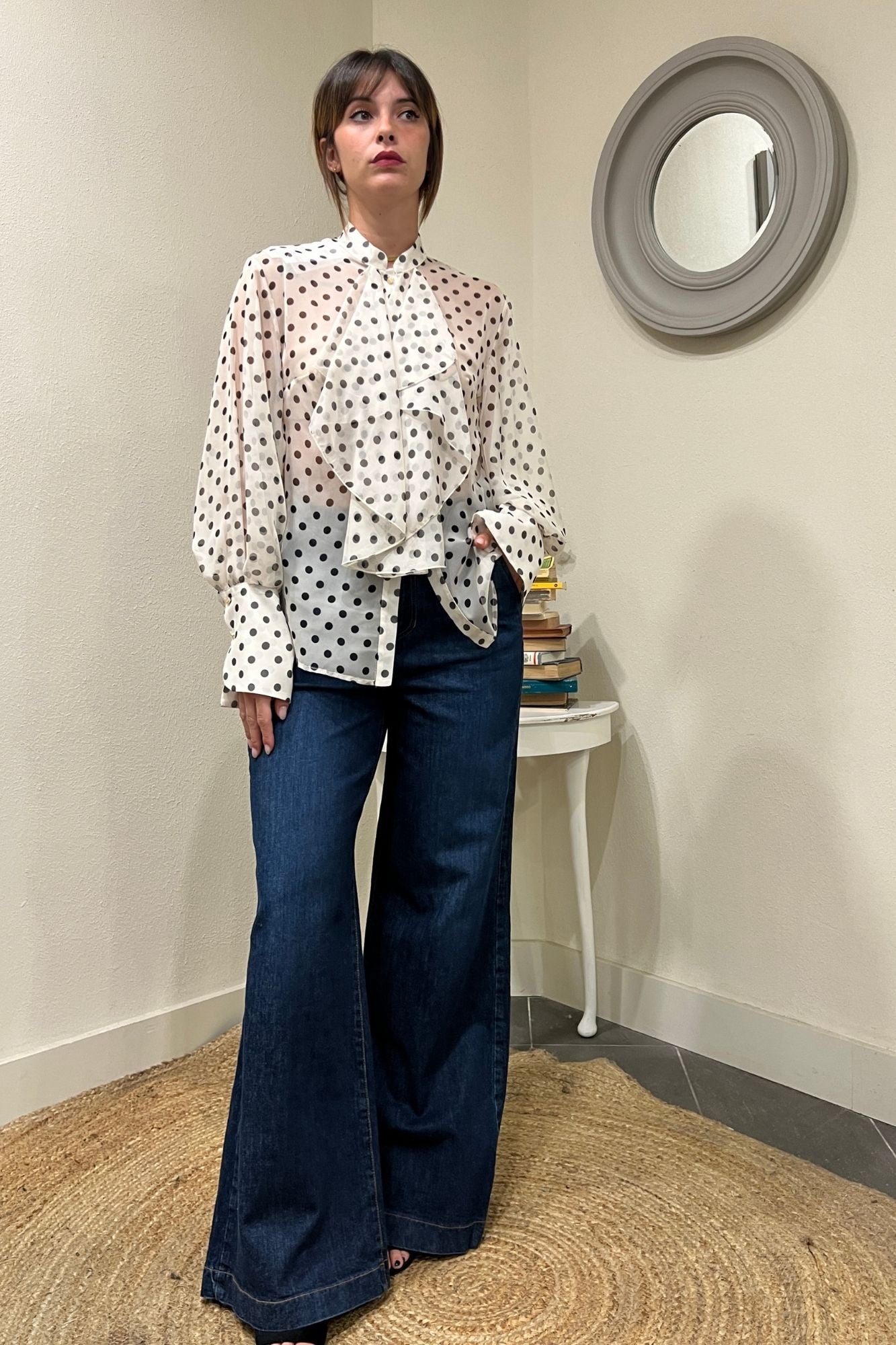 Camicia a pois con rouge Imperial