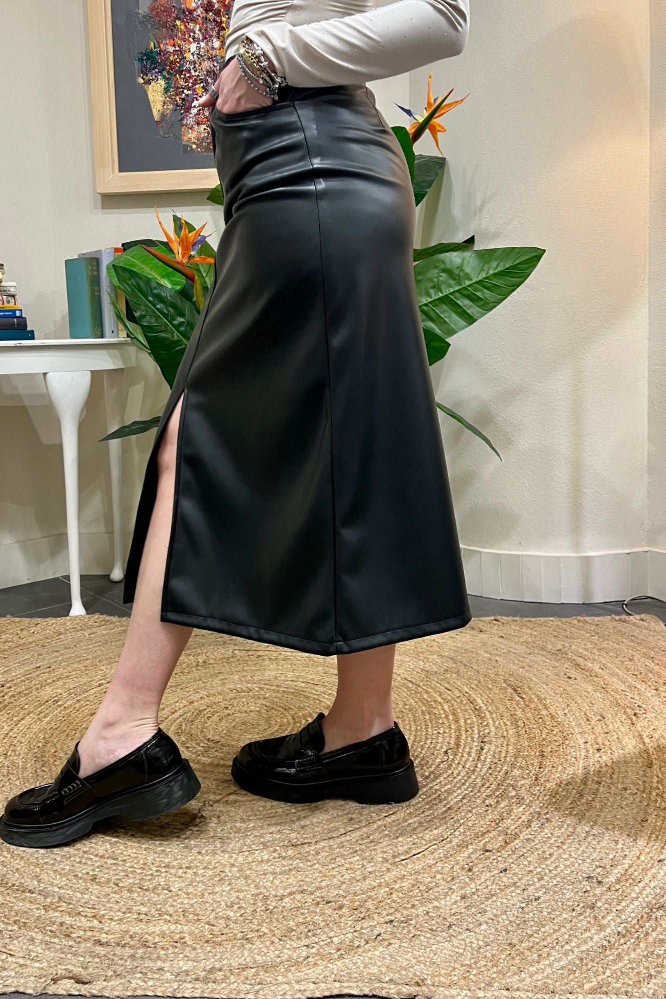 IMPERIAL Gonna 3/4 eco pelle Imperial Nero