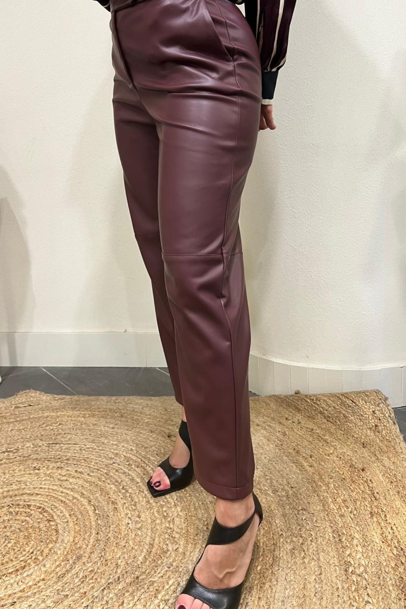 IMPERIAL Pantalone in ecopelle Imperial Bordeaux