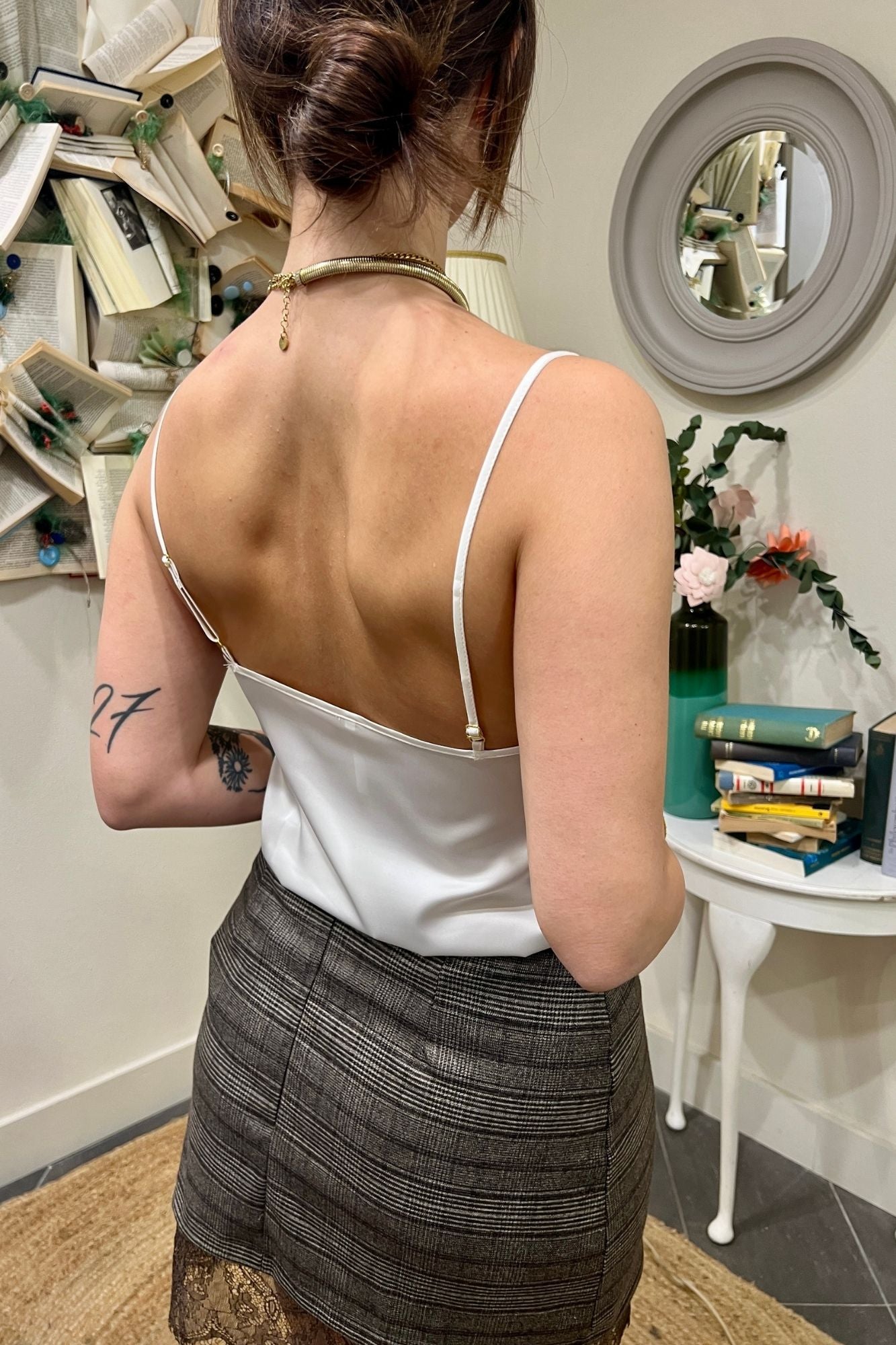 Canottiere con profli in pizzo Imperial