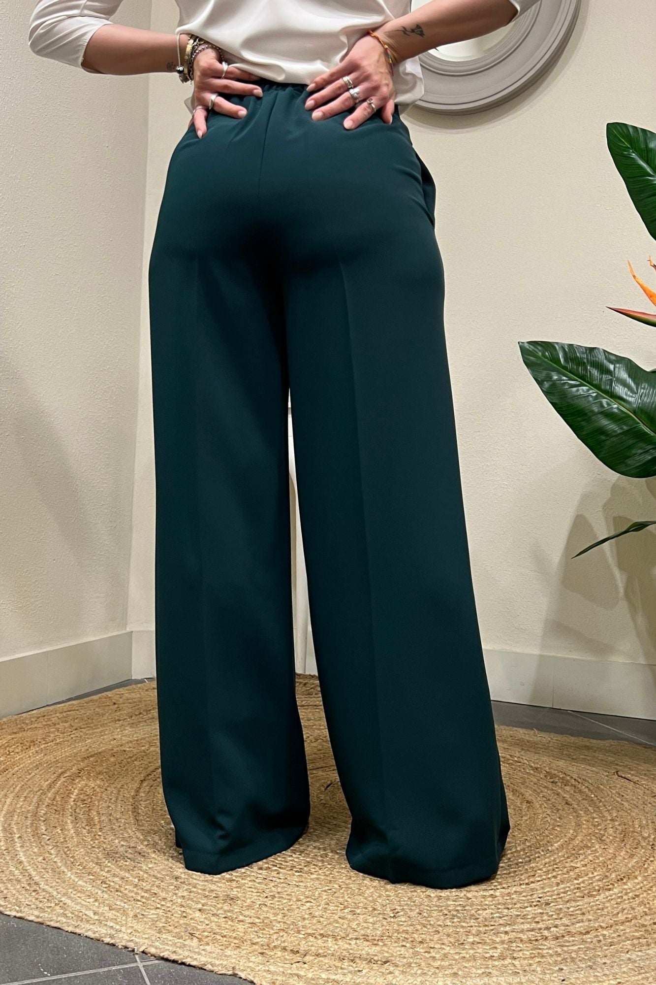 LE STREGHE Pantalone Palazzo Le streghe Verde