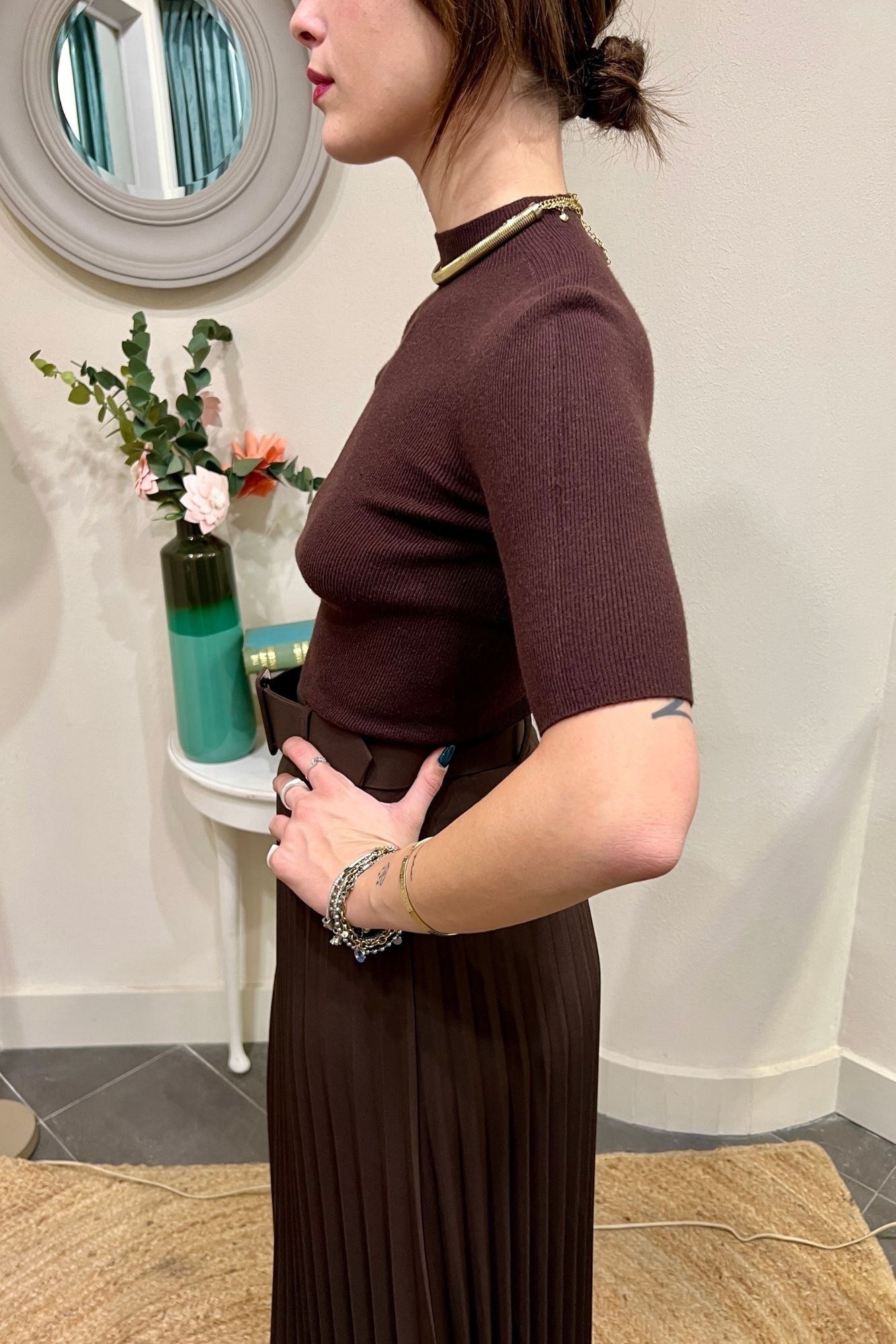 METOO Maglia a costine Metoo Moro