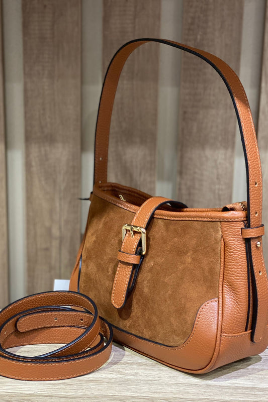 Borsa con fibia scamosciata Metoo