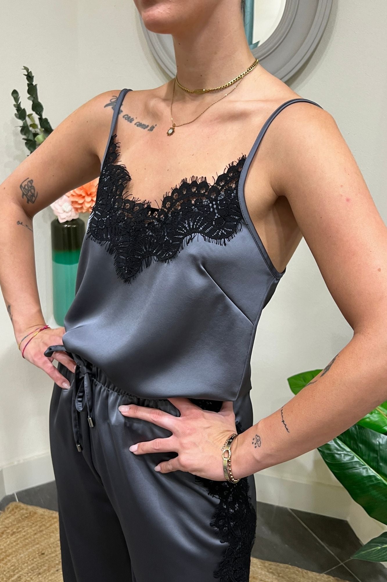 Canottiera con pizzo Motel