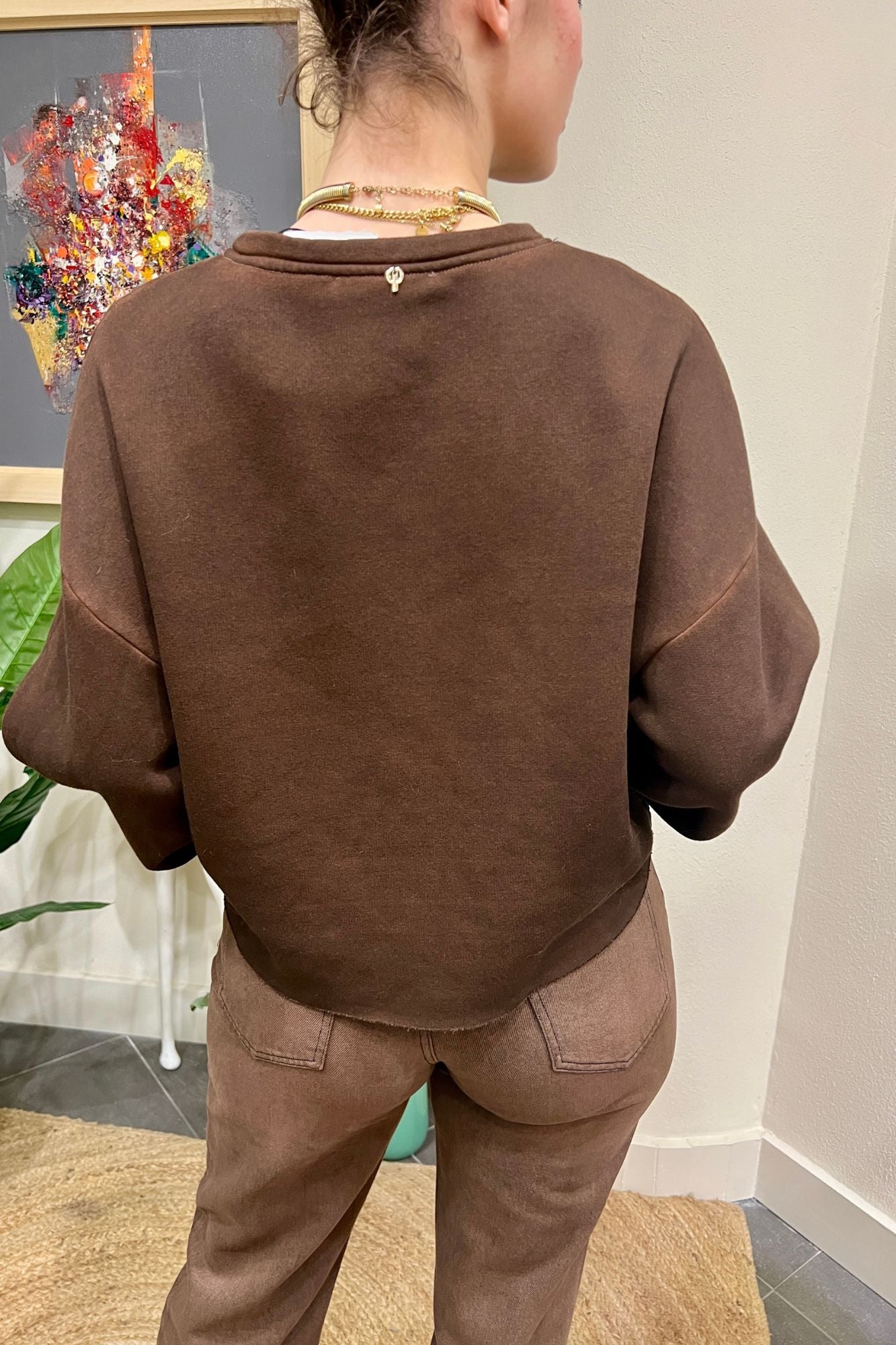 PHILIA LOFT Felpa con intarsi Philia loft Moka