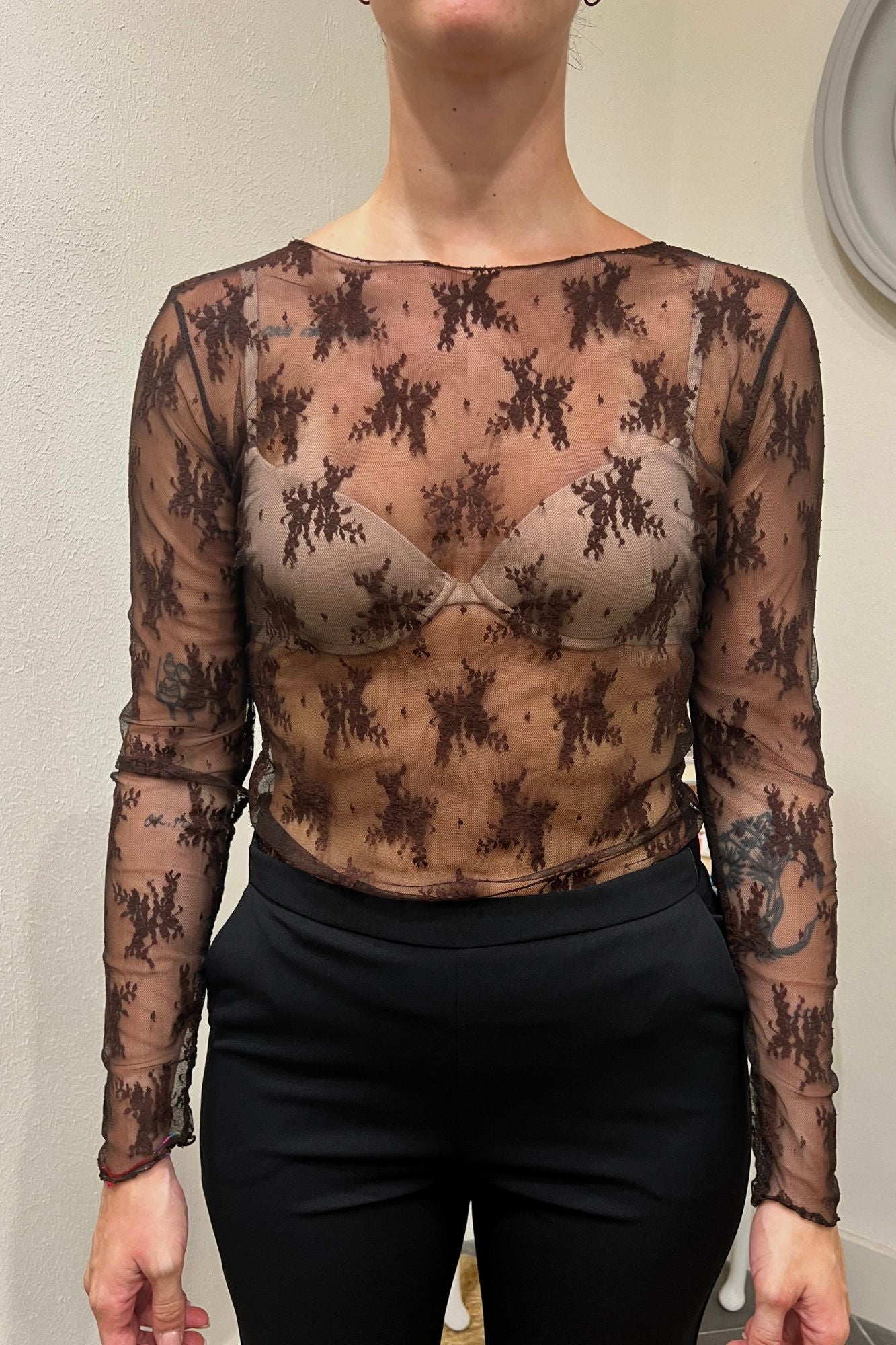 SUSY MIX Maglia in pizzo Susy mix Moro