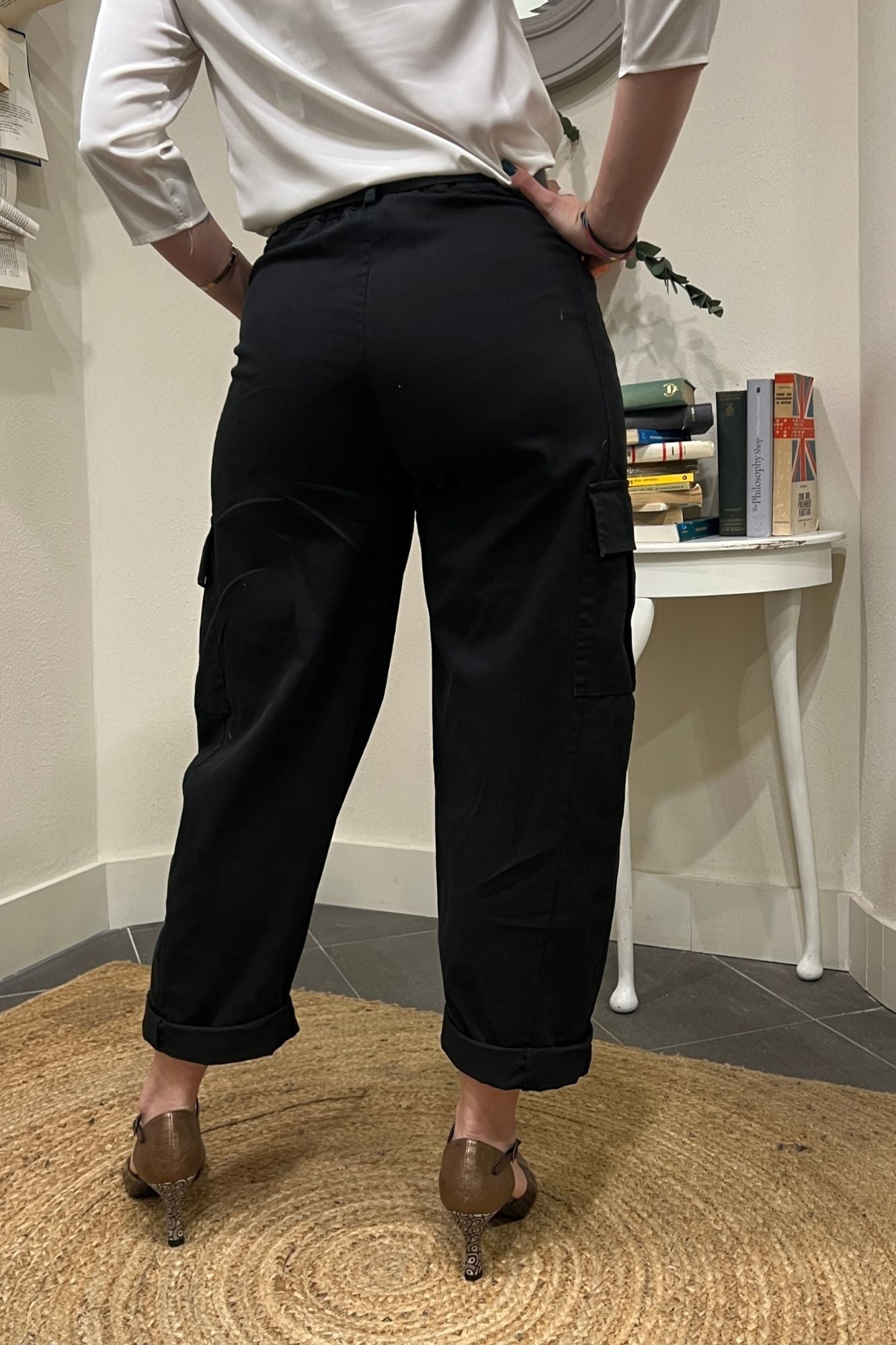 Pantalone con tasconi Nero Susy mix