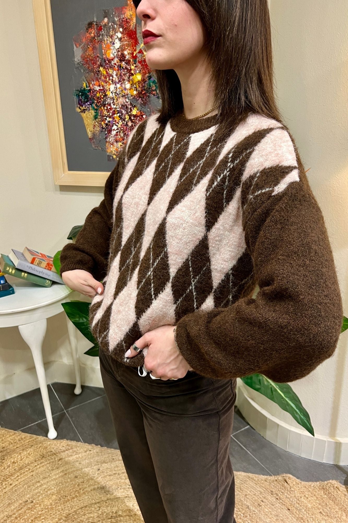 SUSY MIX Maglione con rombi Susy mix Moro