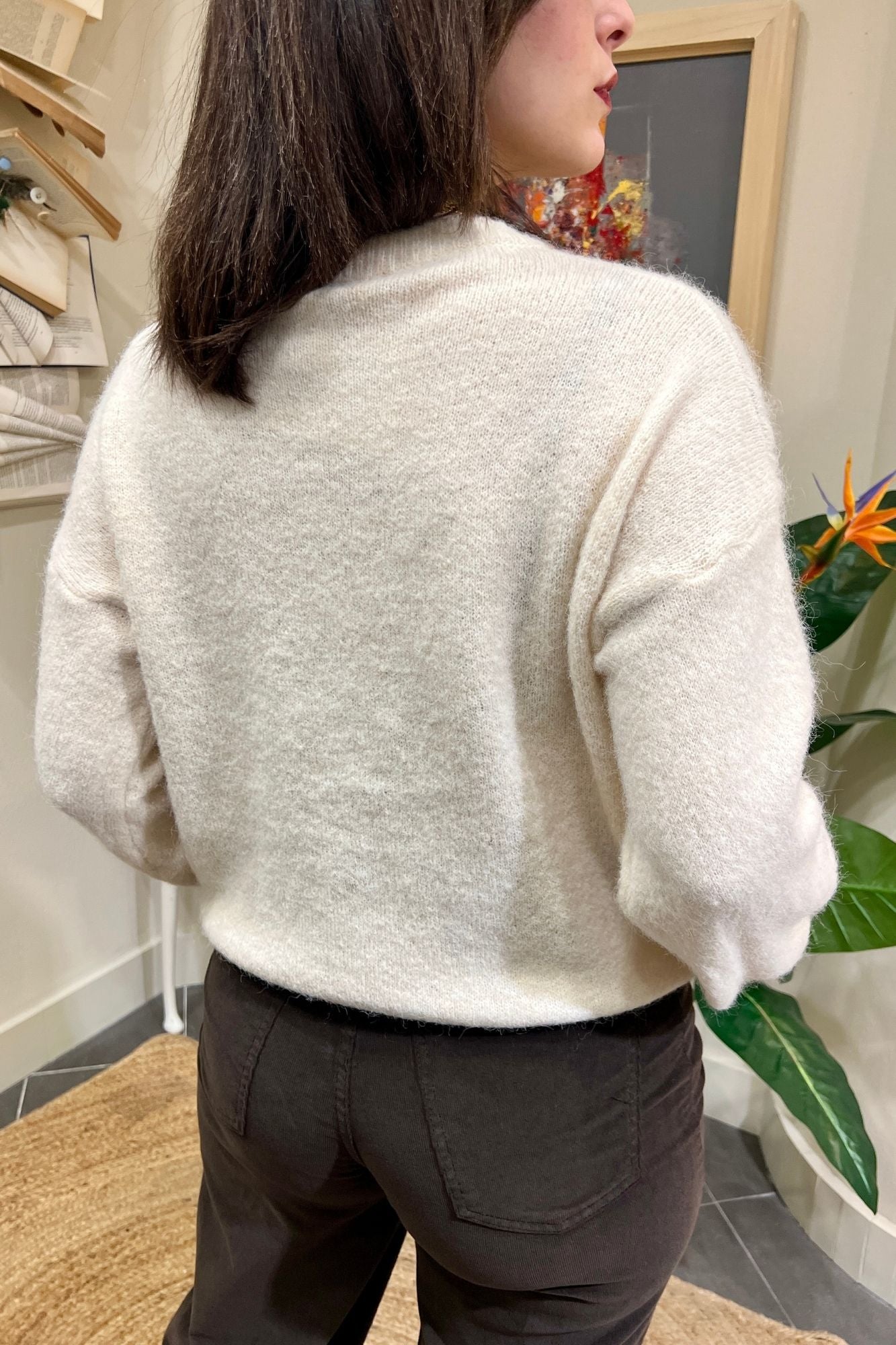 SUSY MIX Maglione rombi e cuore Susy mix Crema