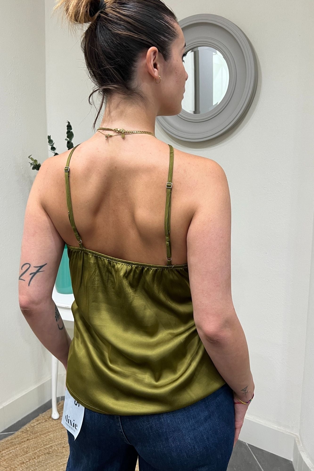 SUSY MIX Top con profili in pizzoSusy mix Oliva