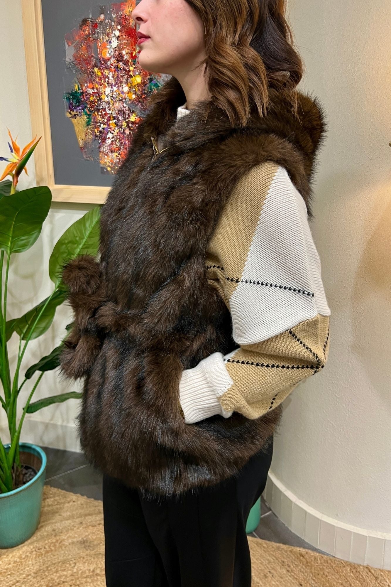 SUSY MIX Gilet pelliccia ecologica Susy mix Moro