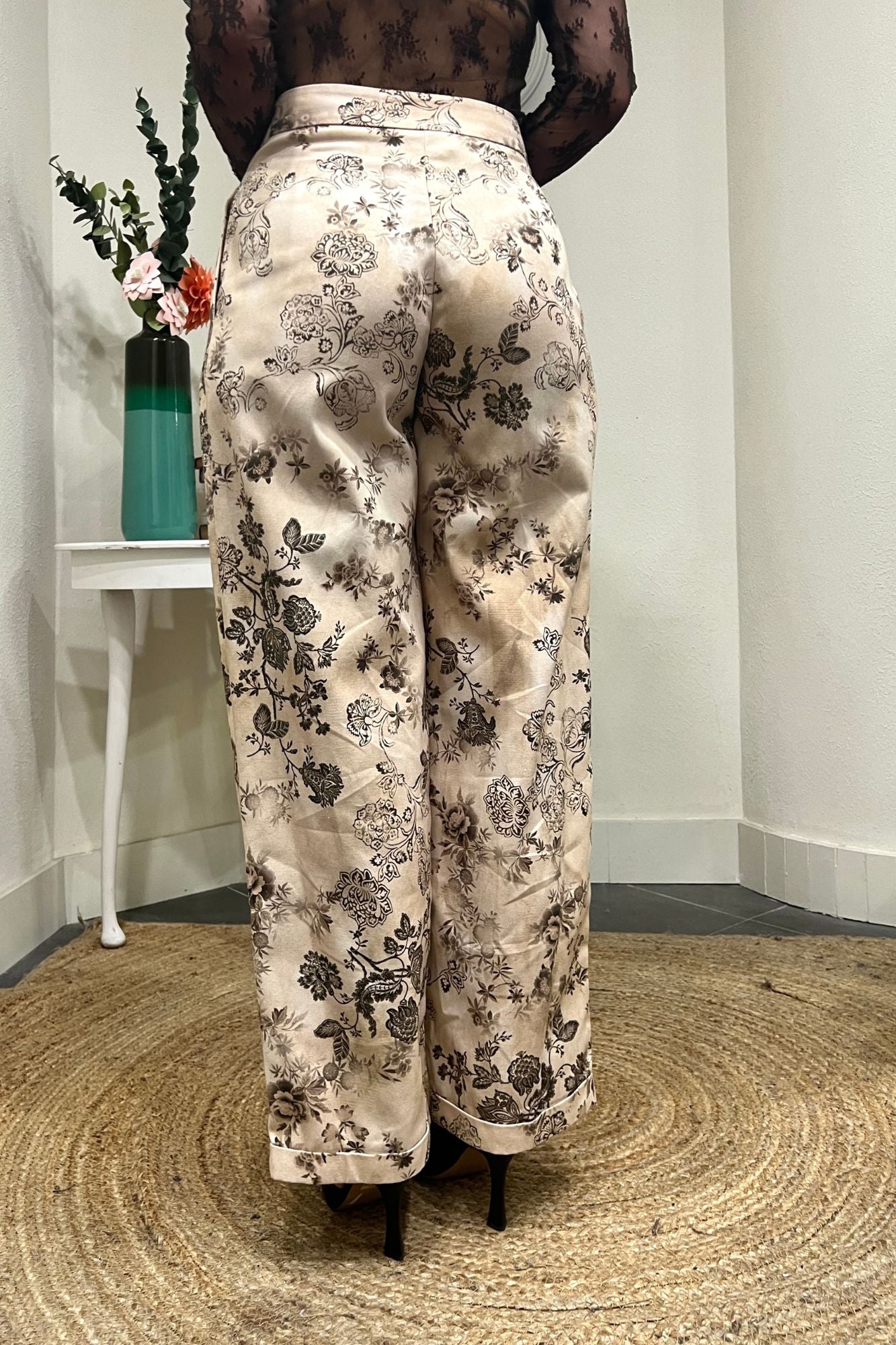 SUSY MIX Pantalone a palazzo fantasia Susy mix Sabbia