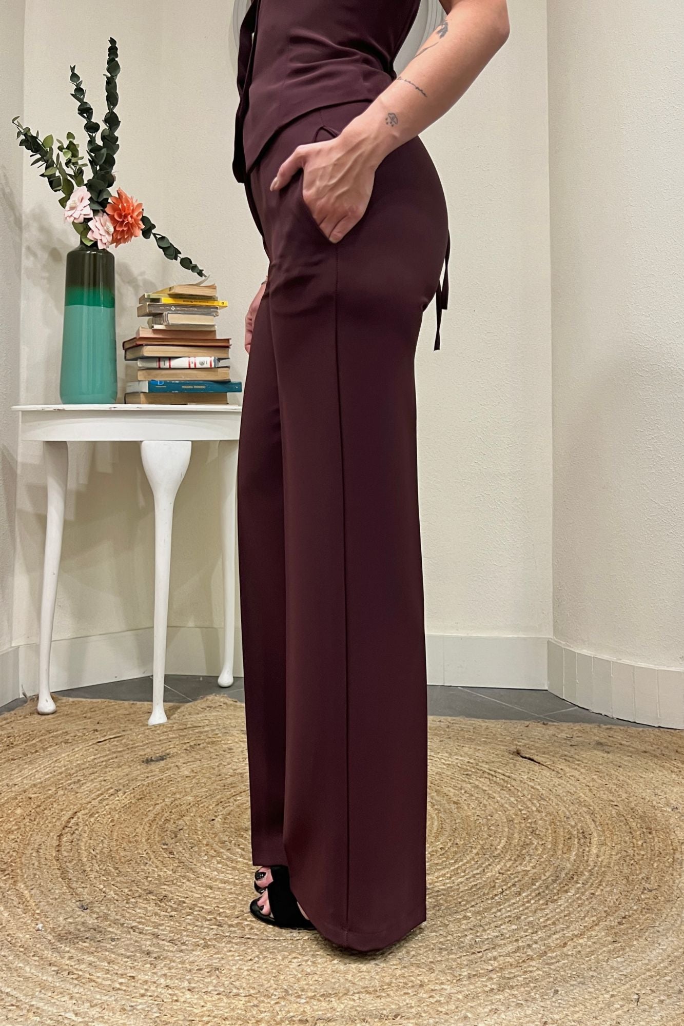 SUSY MIX Completo gilet e pantalone Susy mix Vino
