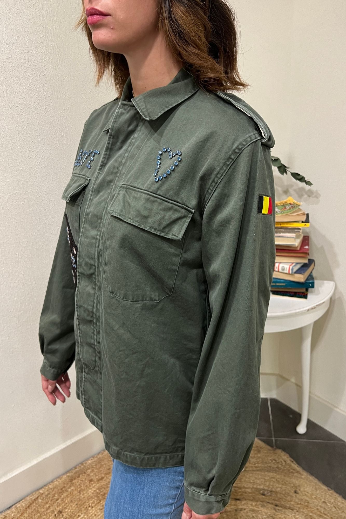 SUSY MIX Giacca camuflace con applicazioni Susy Mix Verde