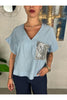 maglia con taschino di paillettes dixie cfrewgo 24226096