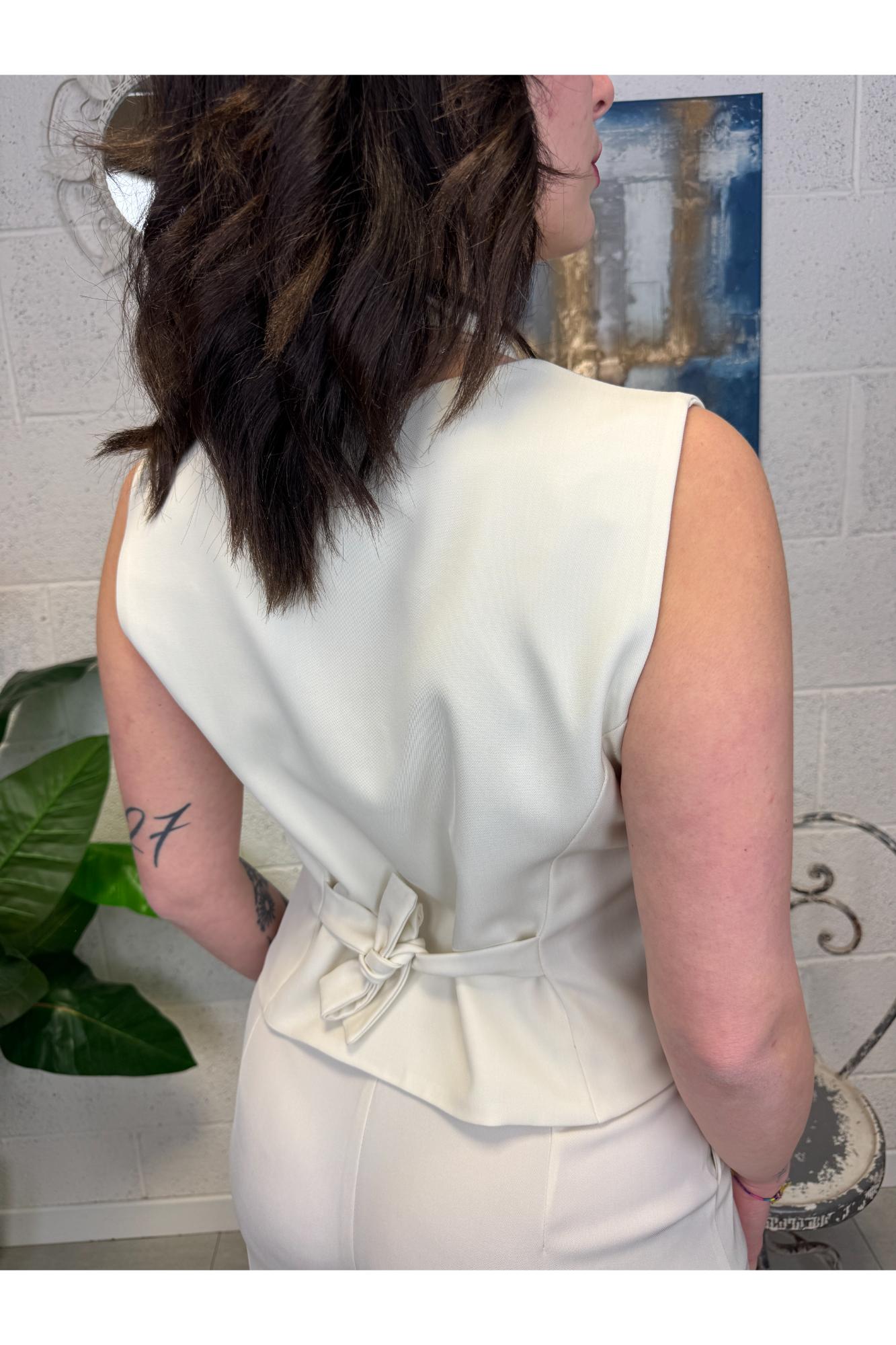 DIXIE Gilet con cravatta Dixie Burro