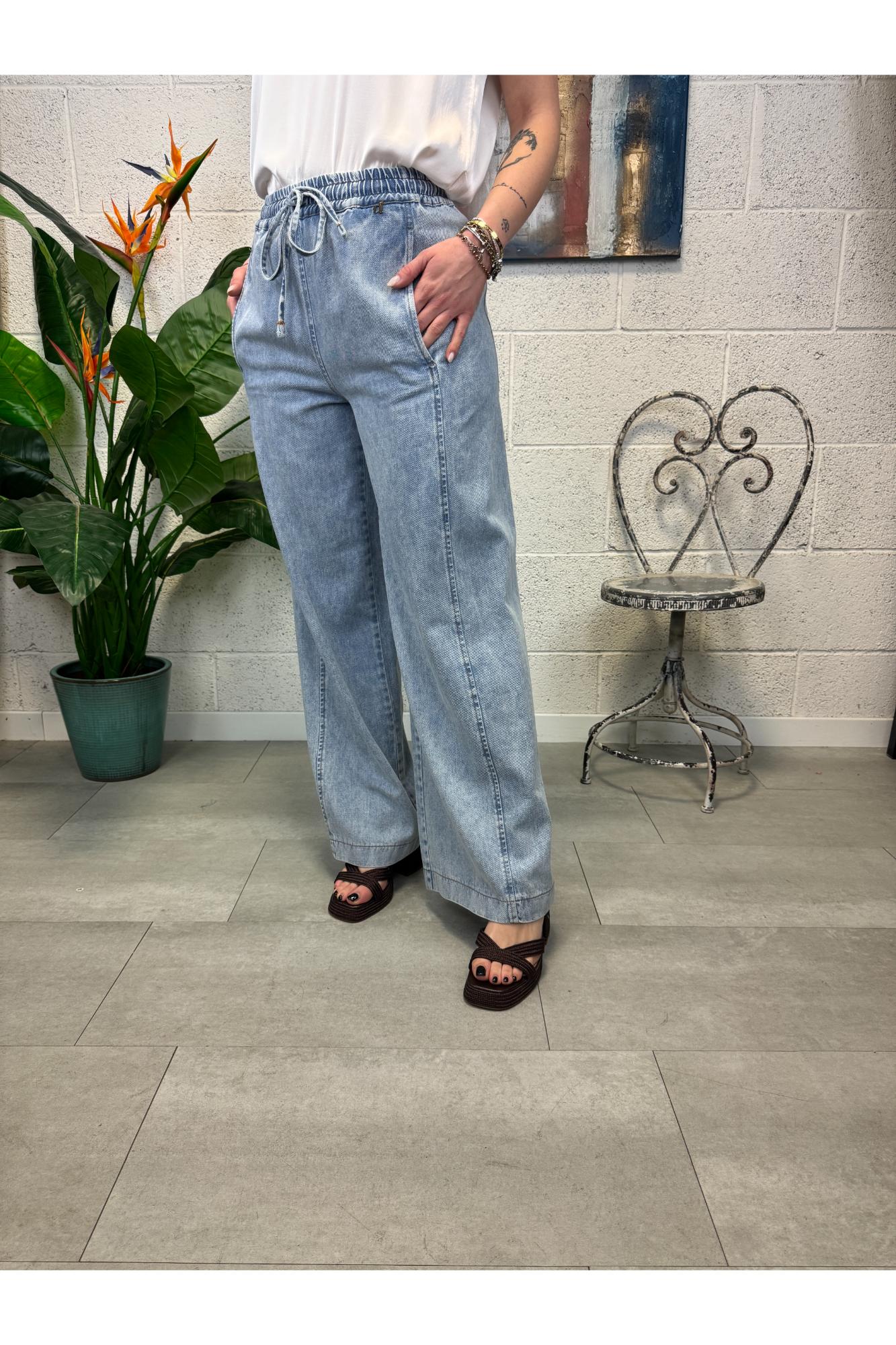 DIXIE Pantalone palazzo elastico Dixie Denim