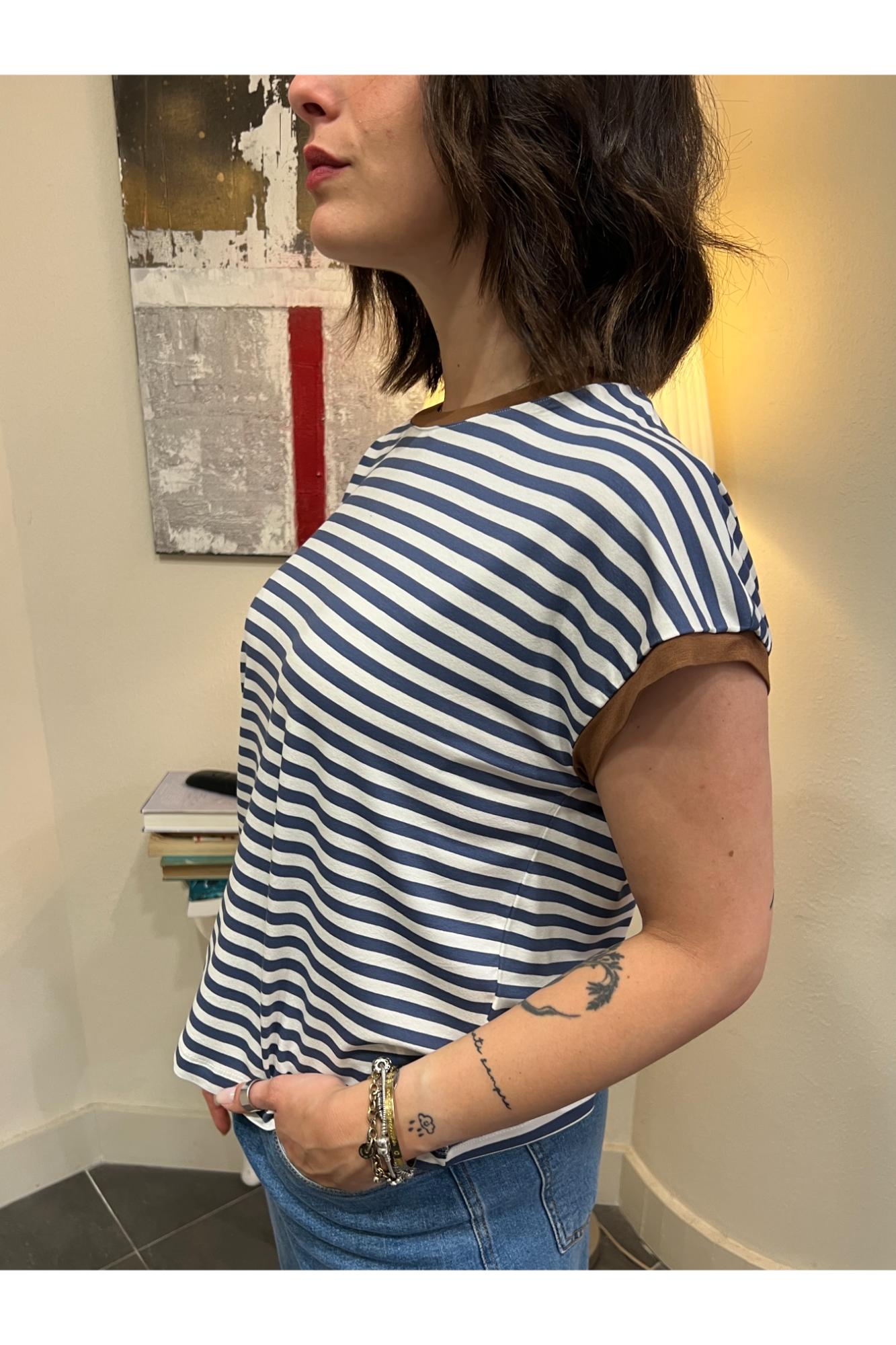 DIXIE T-shirt righe piccole Dixie Denim