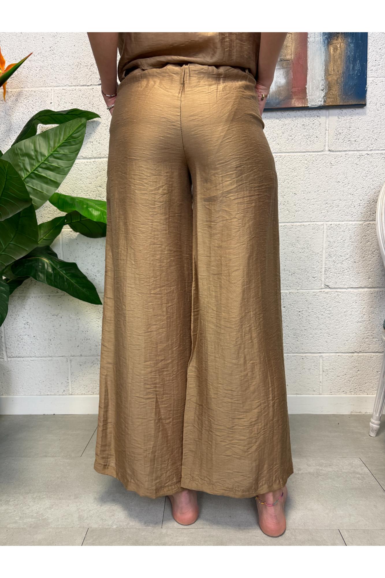 LE STREGHE Pantalone palazzo le streghe Beige