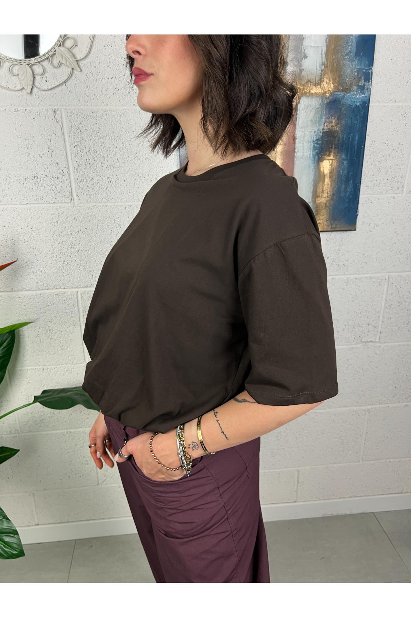 METOO Maglia arricciata Metoo Moro