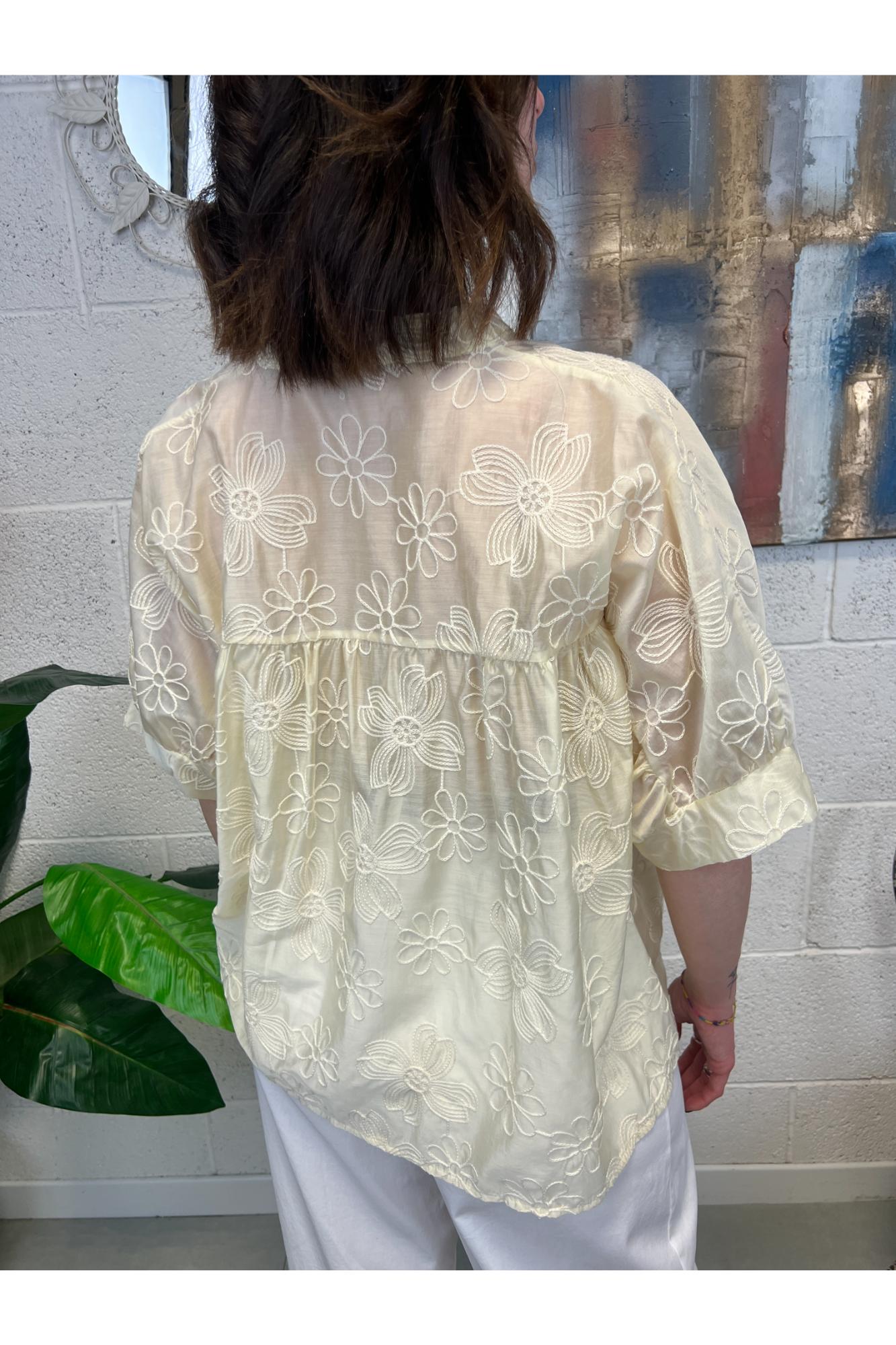 METOO Camicia con ricami Metoo Giallo