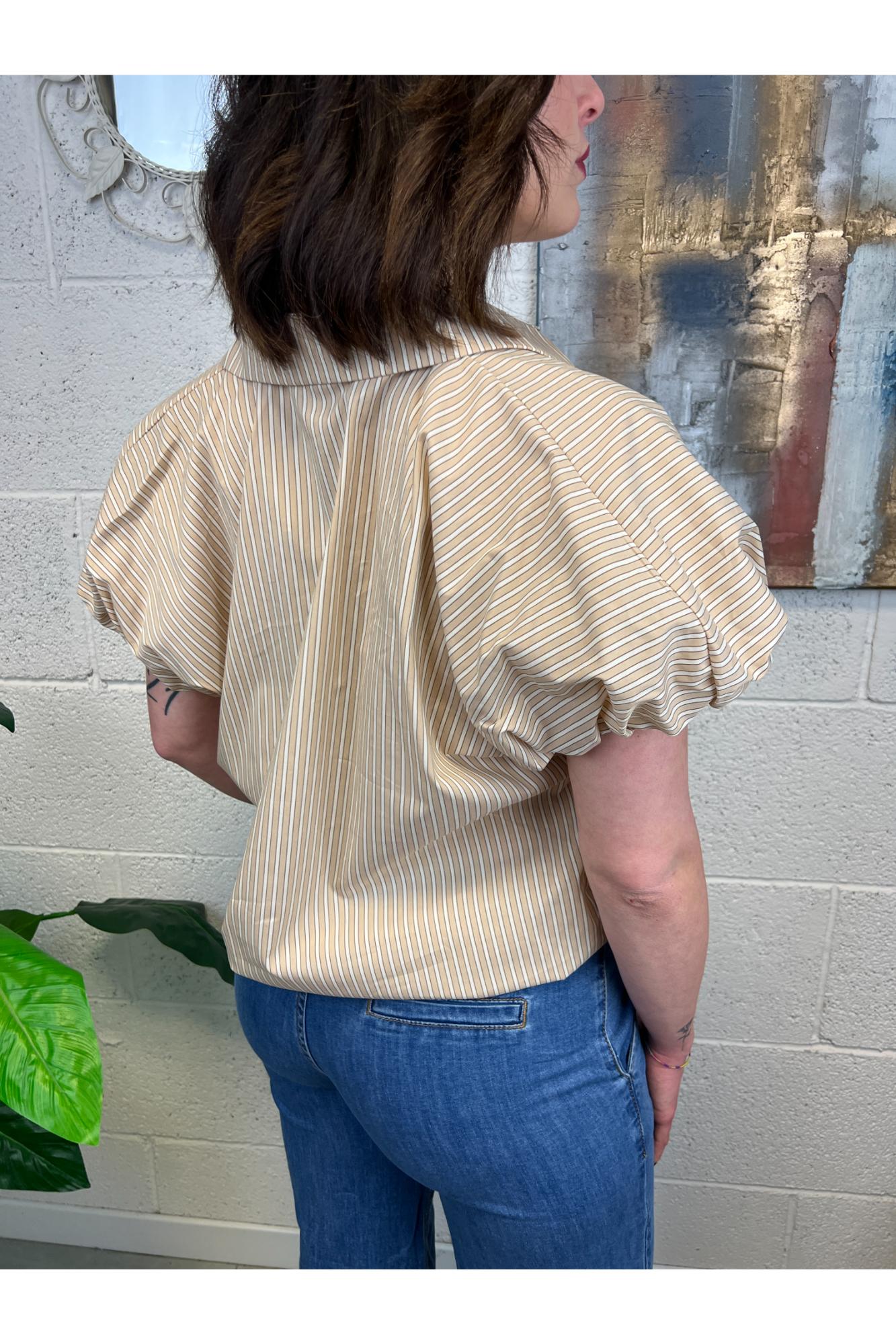 METOO Camicia rigata Metoo Sabbia