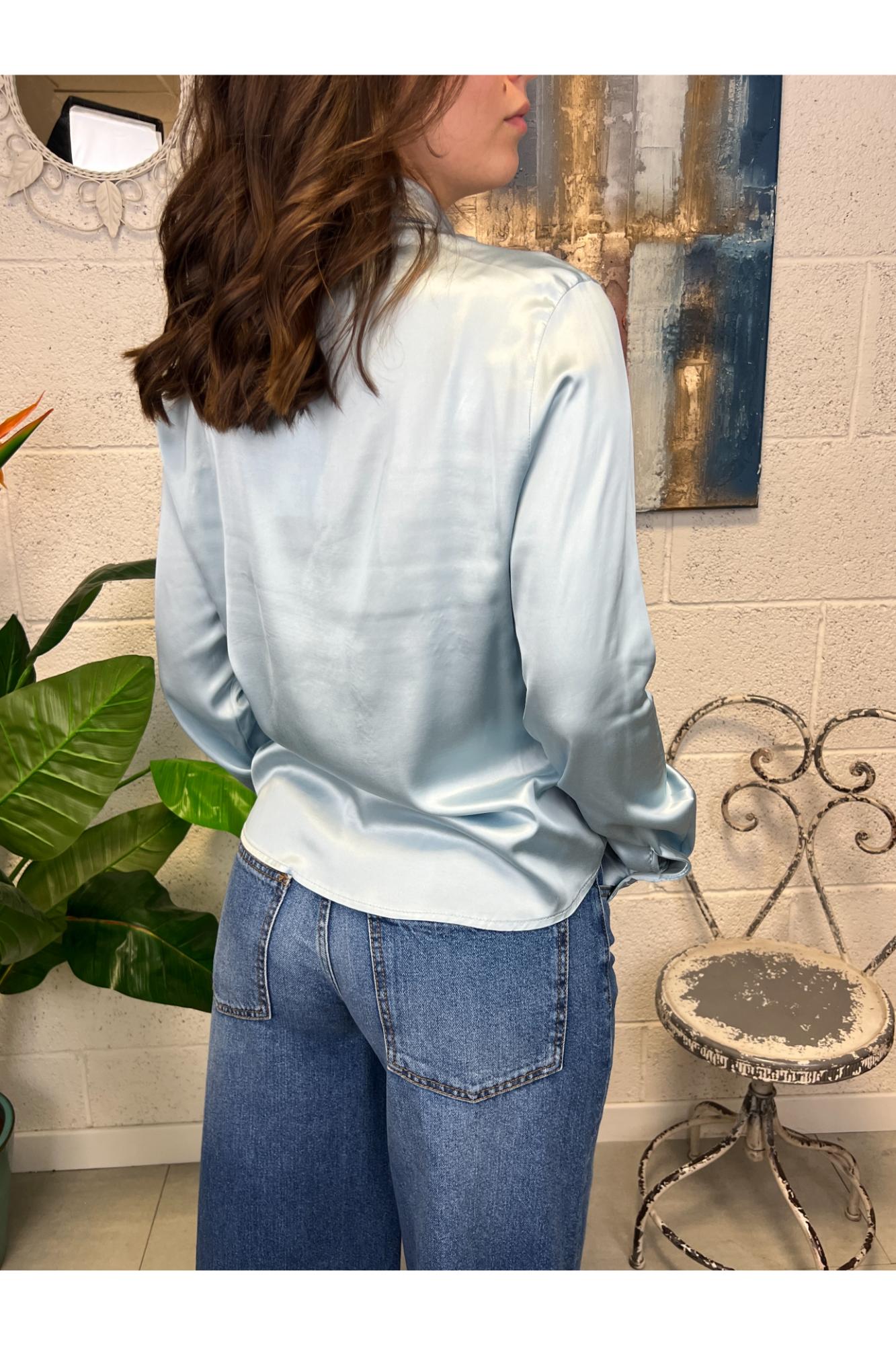 METOO Camicia viscosa Metoo Celeste