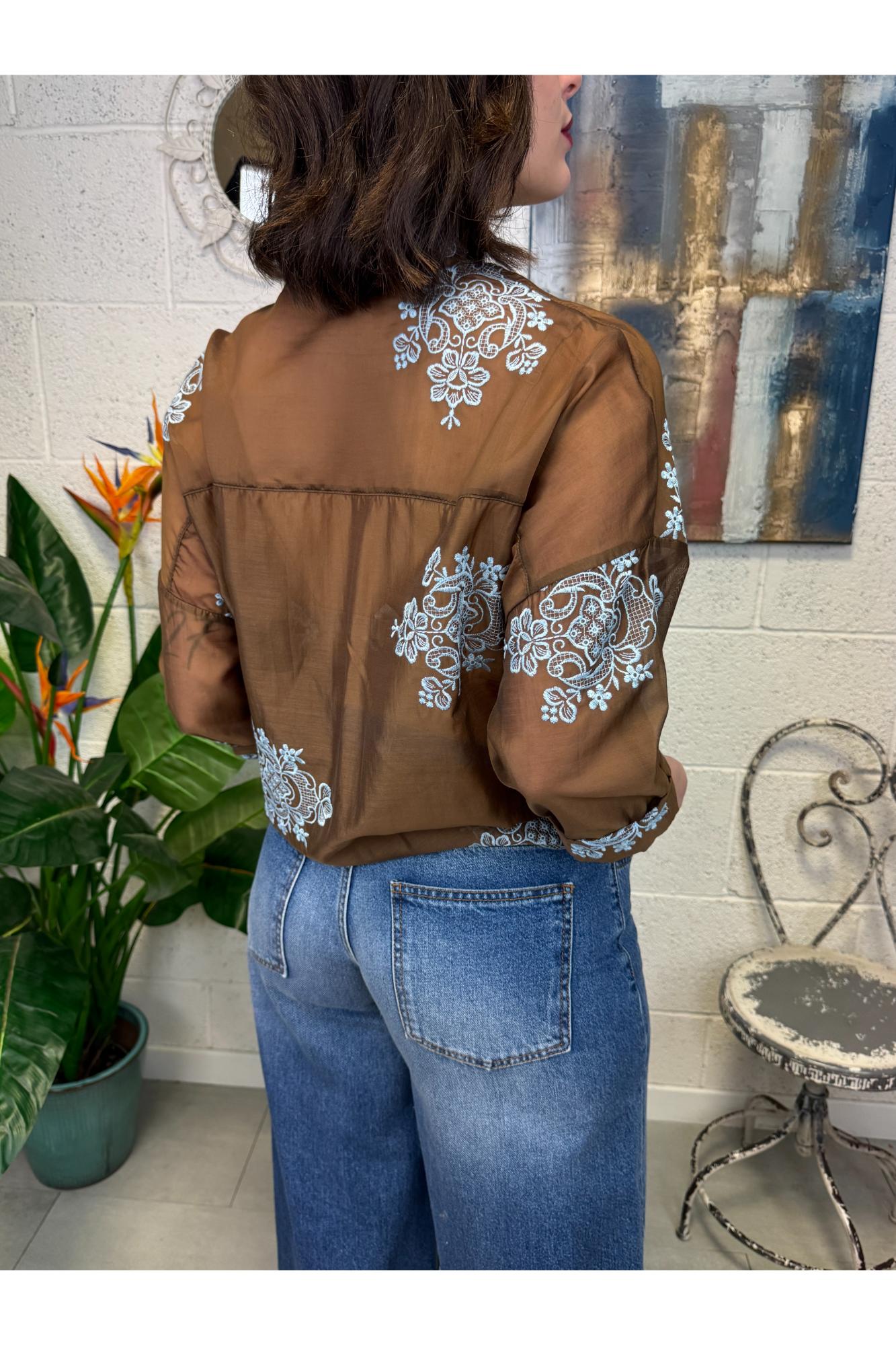 METOO Camicia con ricamo Metoo Moro