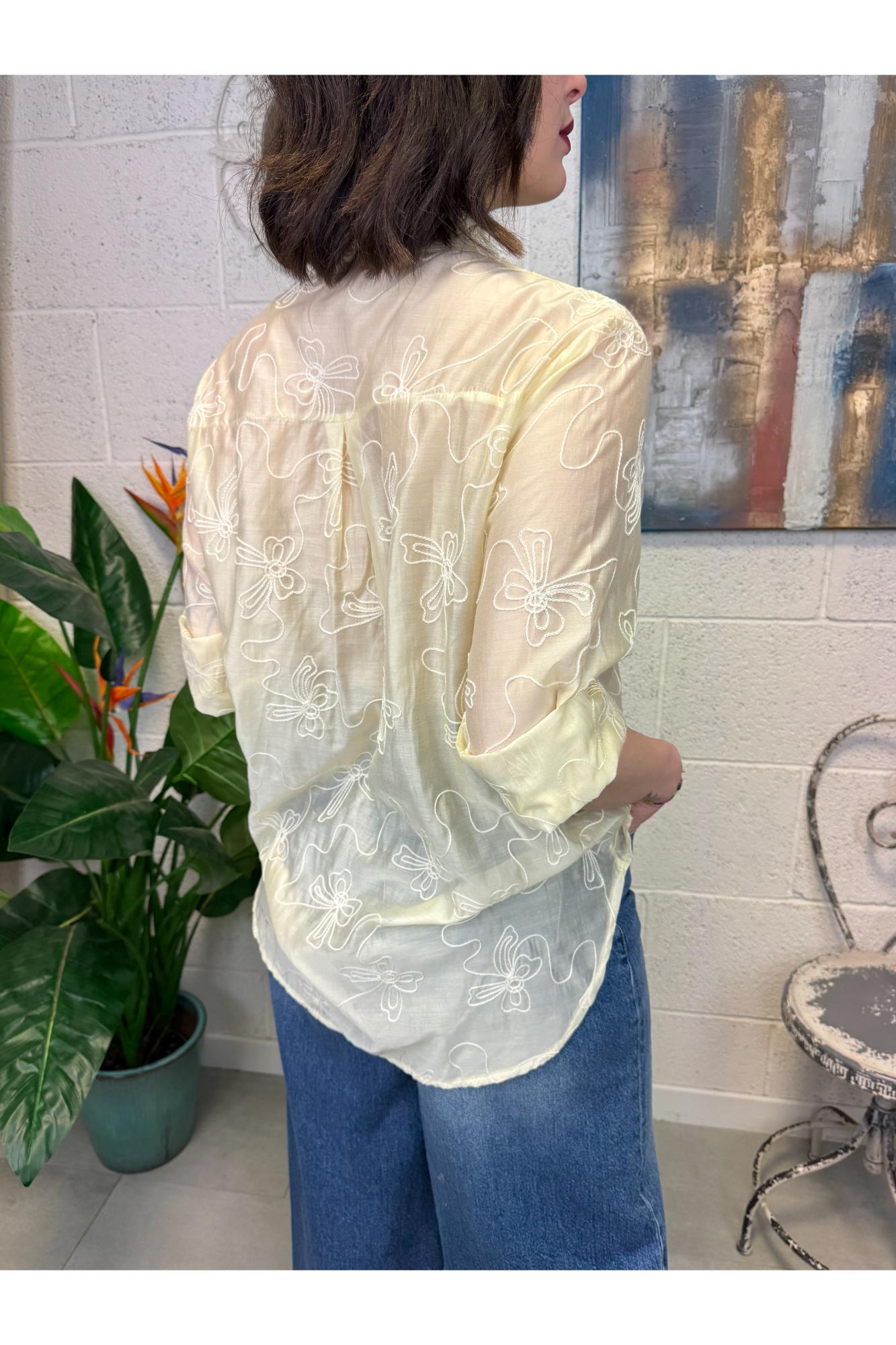 METOO Camicia ricamata Metoo Giallo