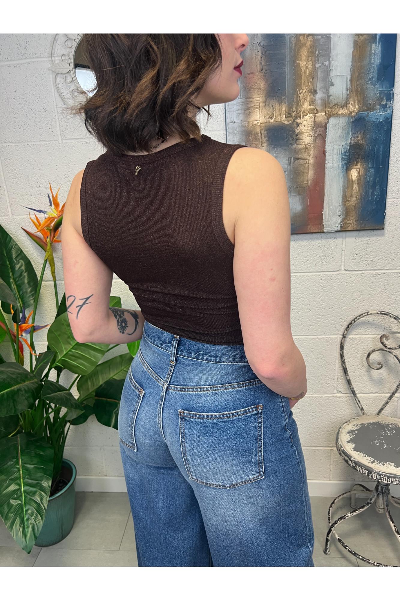 PHILIA LOFT canottiera con lurex Philia loft Moro