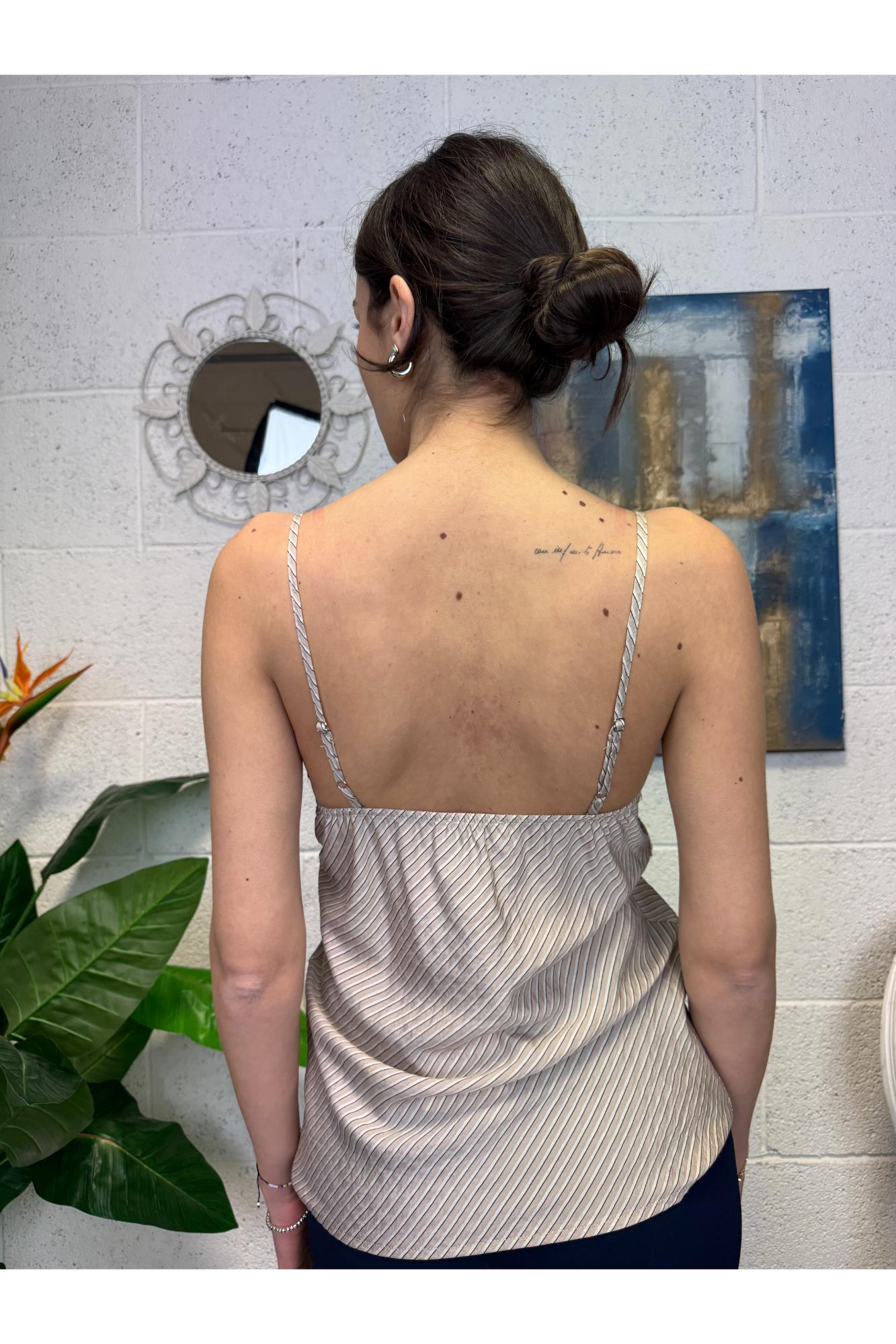 SUSY MIX Canottiera rigata e pizzo Susy mix Rosa