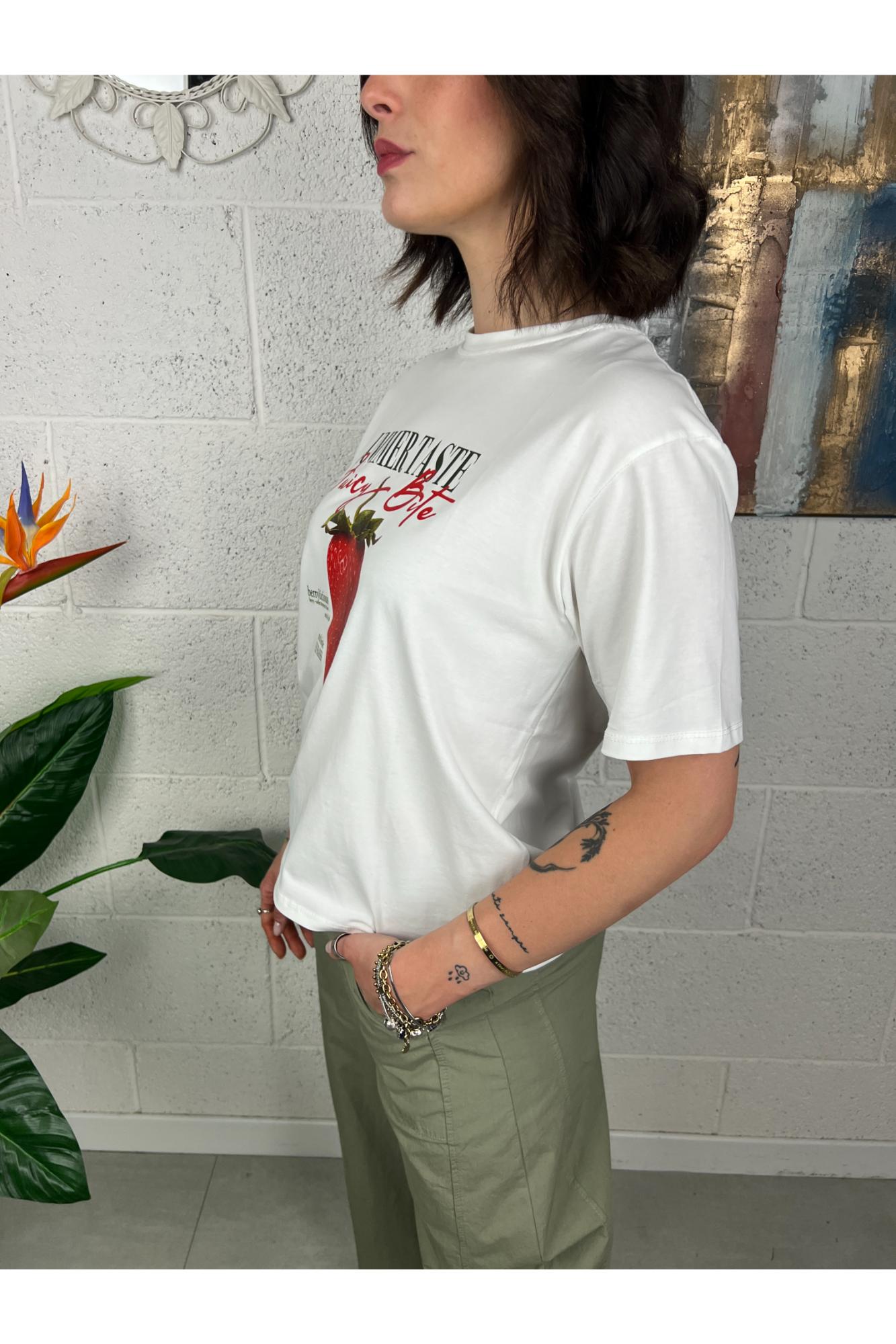 SUSY MIX T- shirt fragola Susy mix Bianco