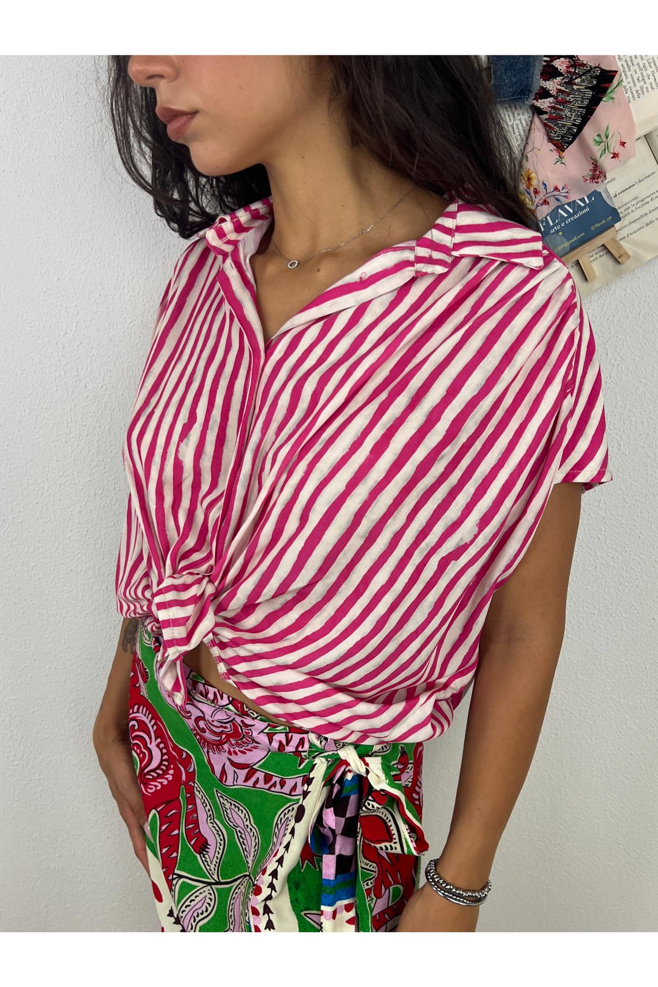 SUSY MIX Camicia rigata Susy mix Fuxia