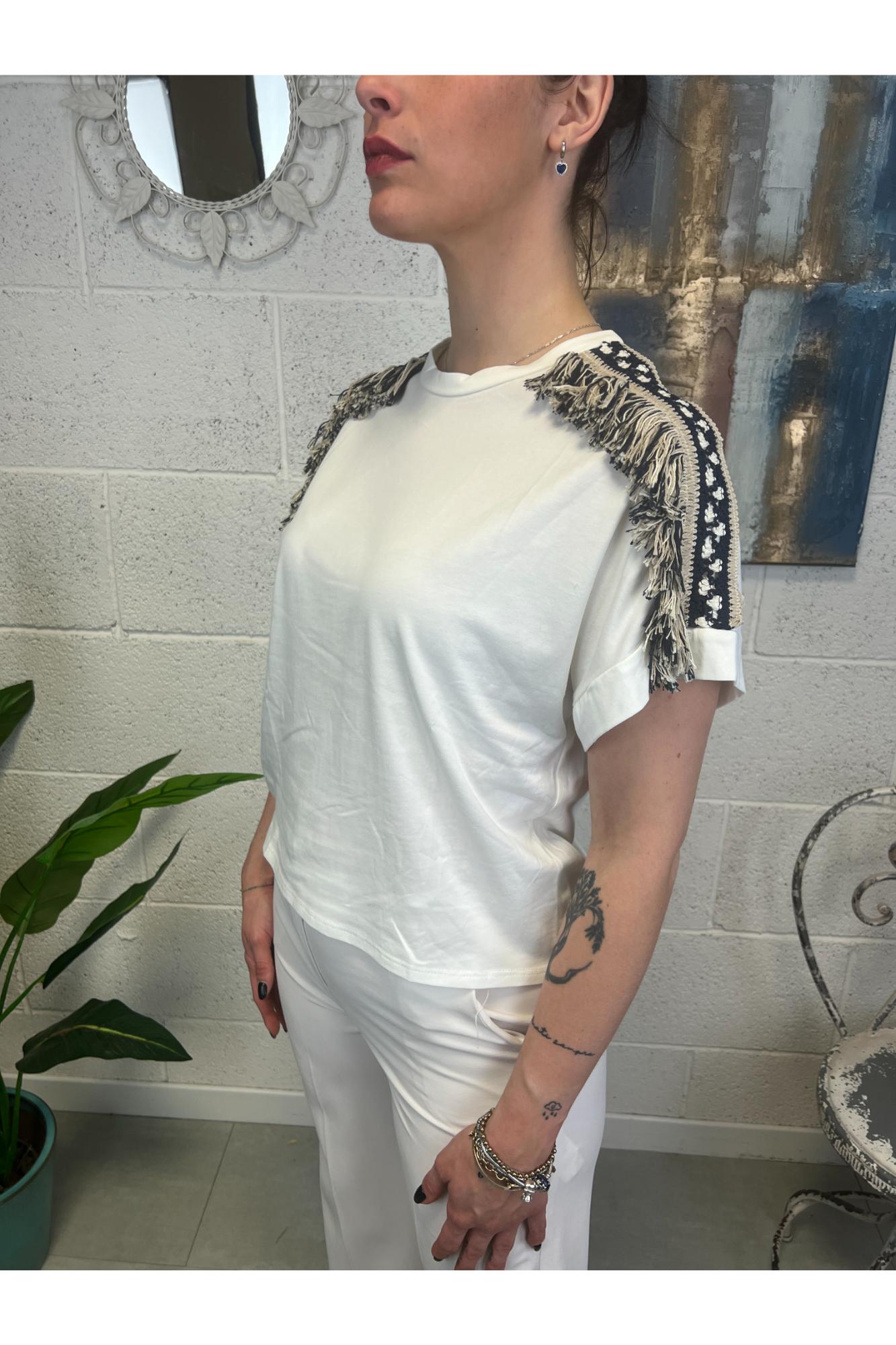 SUSY MIX T-shirt con passamaneria Susy mix Latte