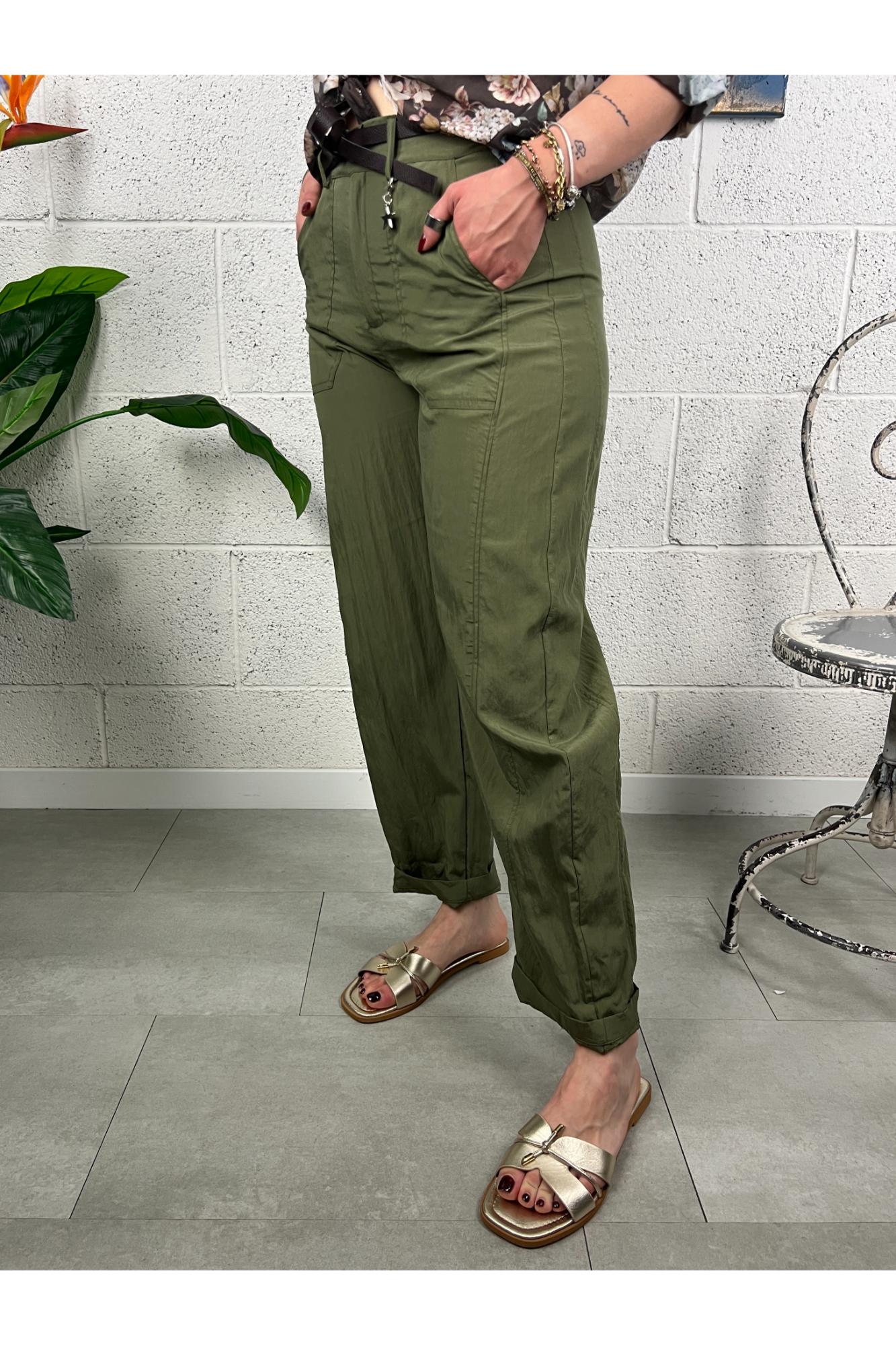SUSY MIX Pantalone stellina leggero Susy mix Militare