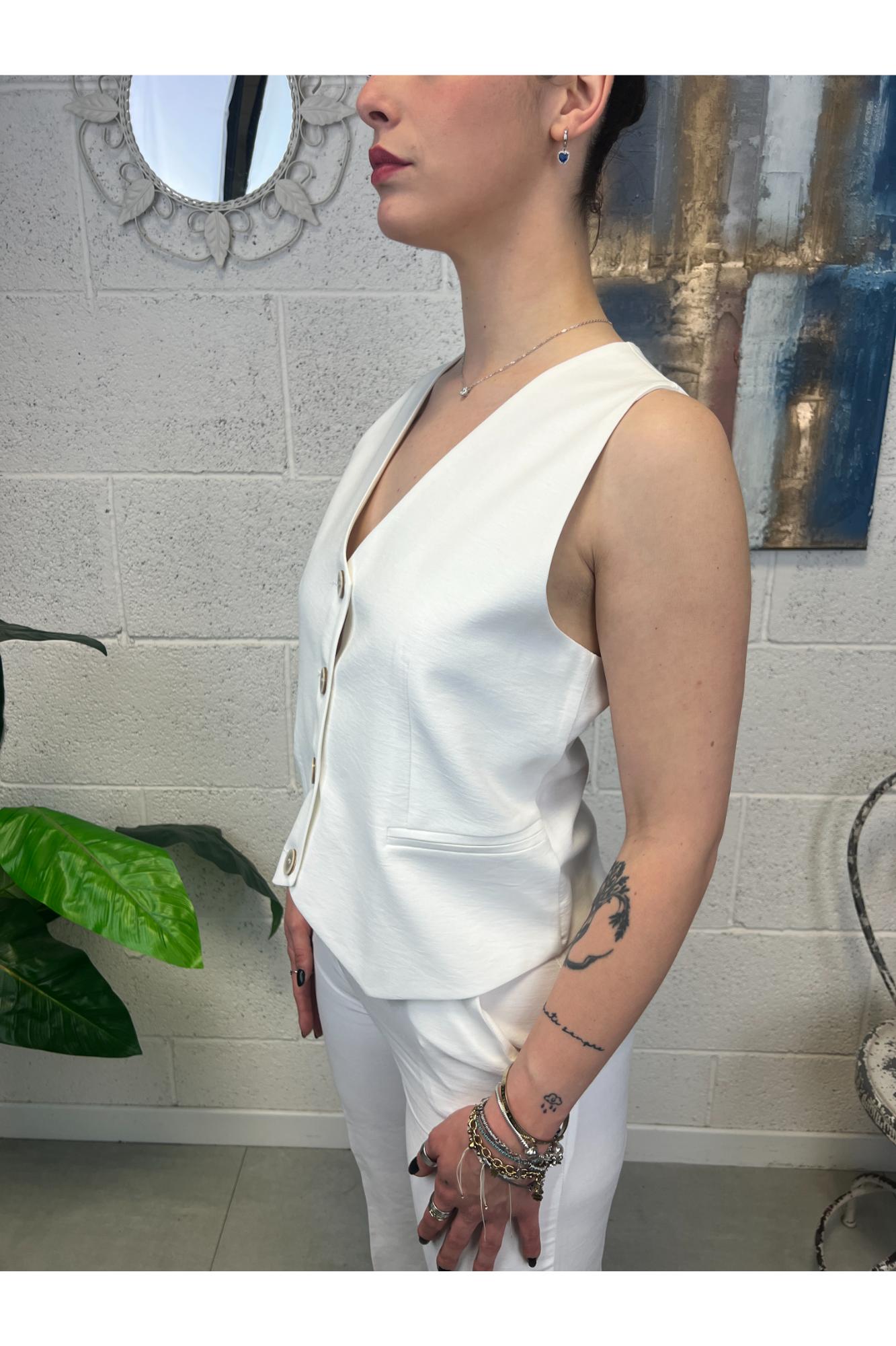 SUSY MIX Completo gilet e pantalone Susy mix Bianco