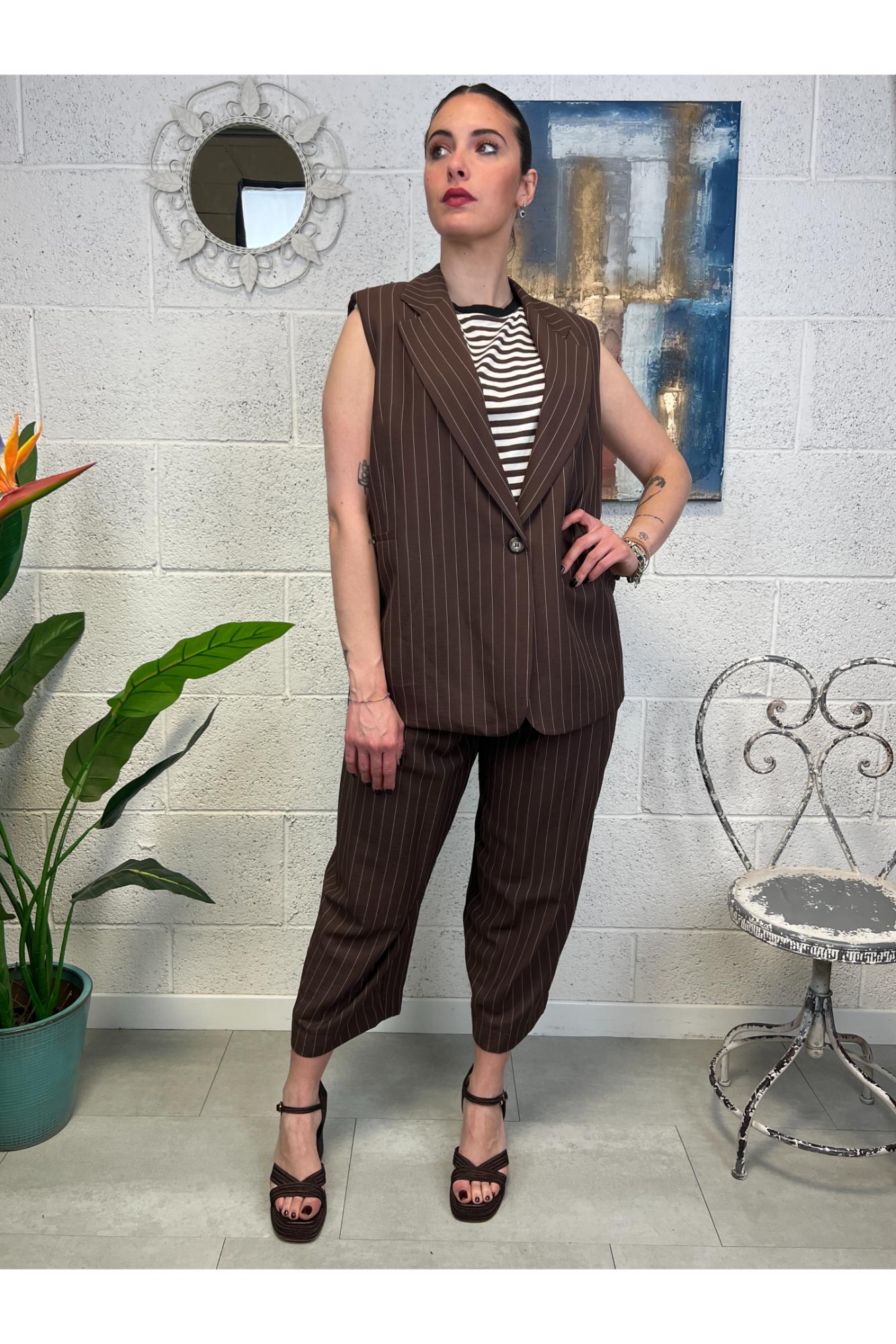 SUSY MIX Gilet gessato Susy mix Moro